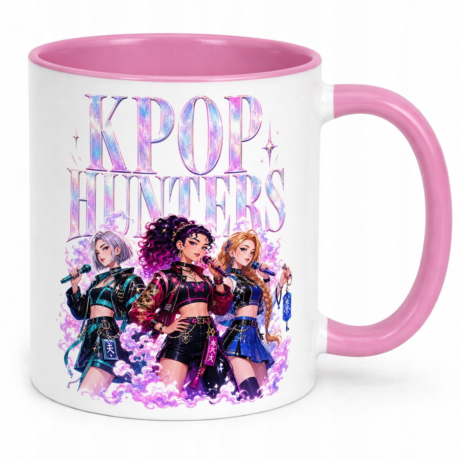 Zestaw Kubek Różowy Poduszka Z Nadrukiem ŁOWCZYNIE KPOP Prezent