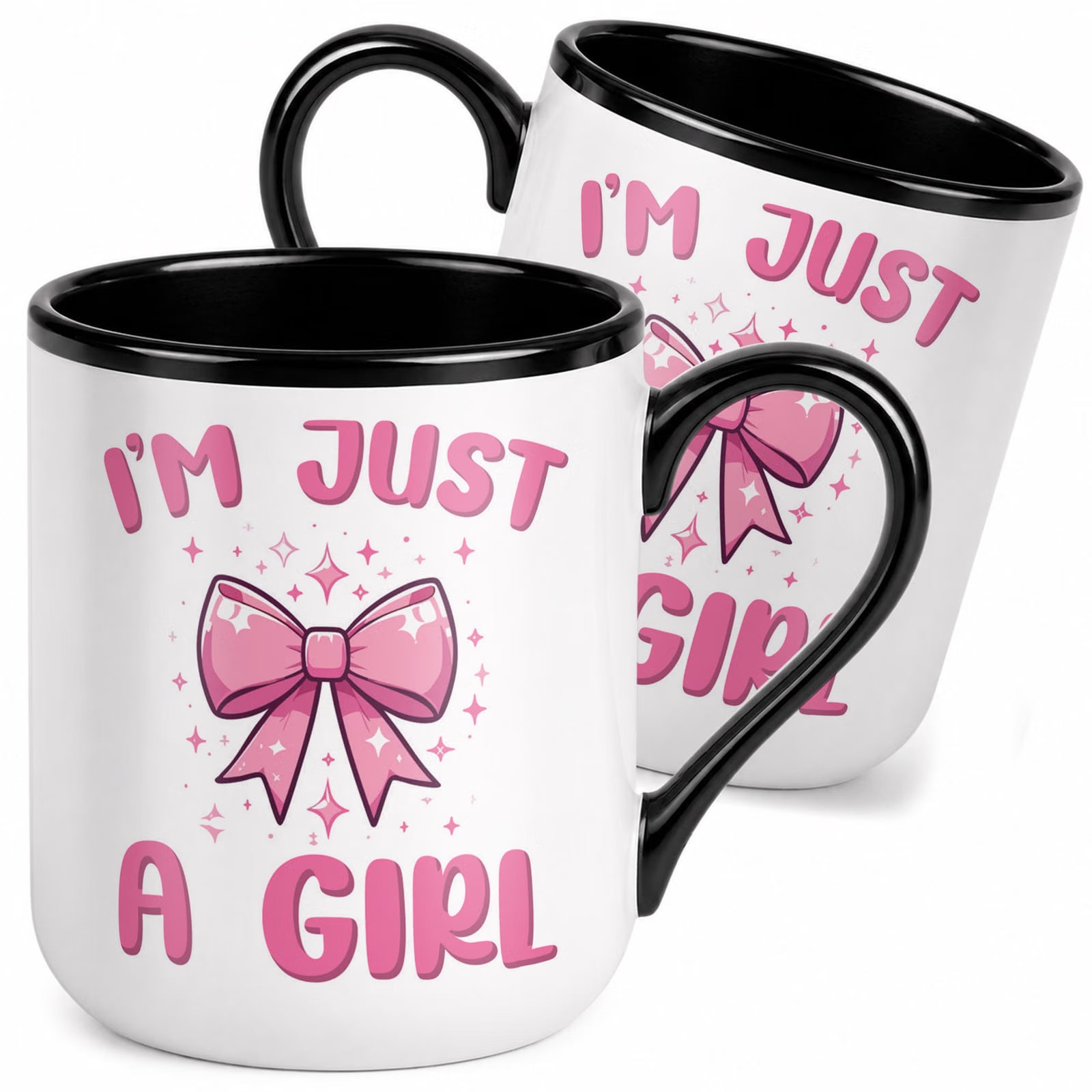 Kubek z nadrukiem Premium Czarny Dzień Kobiet I’m Just A Girl Upominek