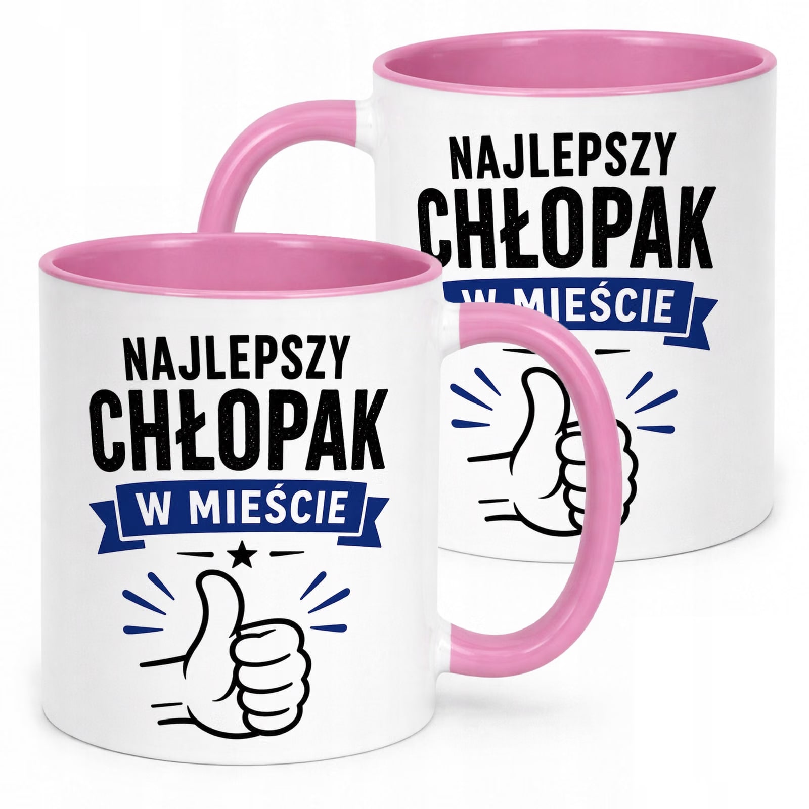 Różowy Kubek z nadrukiem Dzień Chłopaka Mężczyzny Upominek Prezent