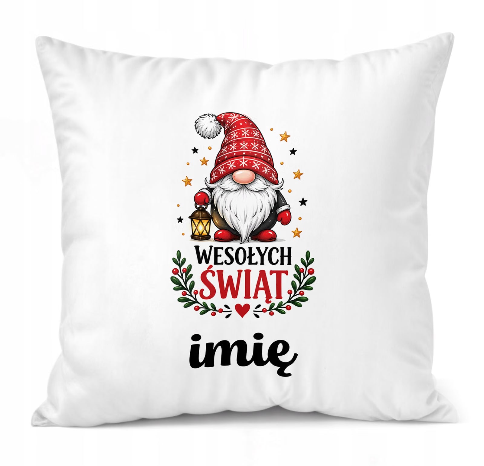 Poduszka Personalizowana 38x38cm z Nadrukiem Świąteczna Mikołajki Prezent
