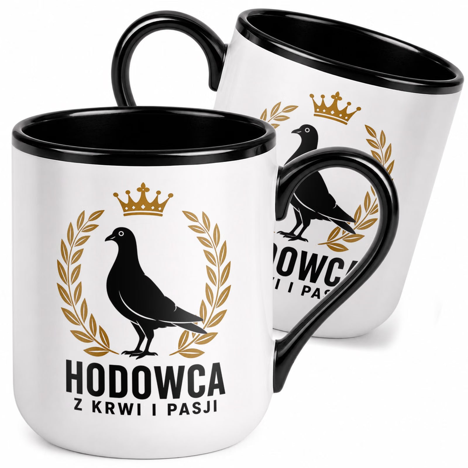 Kubek z nadrukiem Premium Czarny Dla Gołębiarza Hodowca Gołębi Prezent