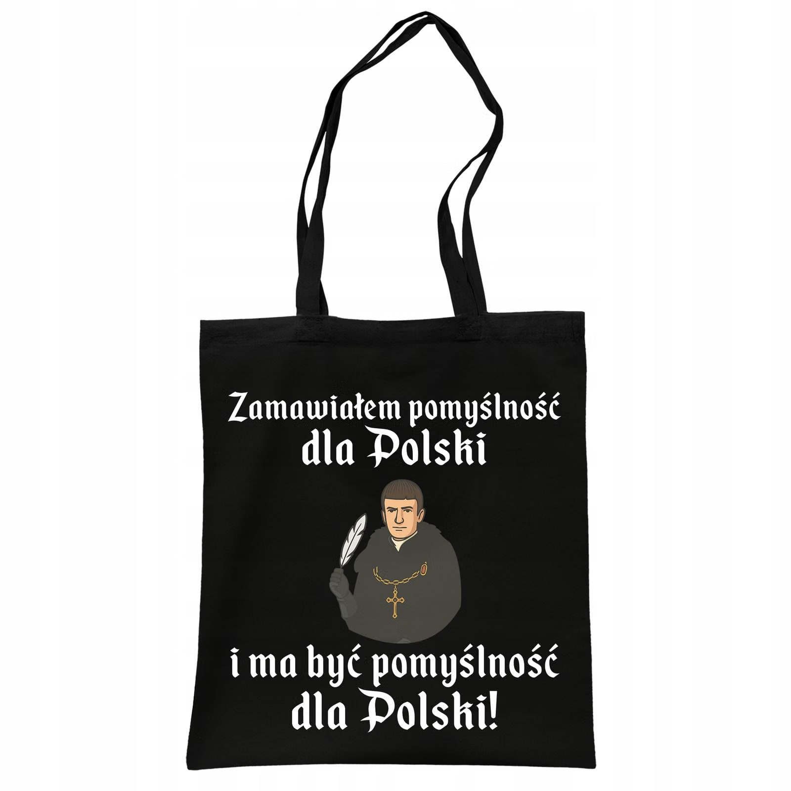 Torba bawełniana czarna na zakupy 1670 Zamawiałem Pomyślność Dla Polski