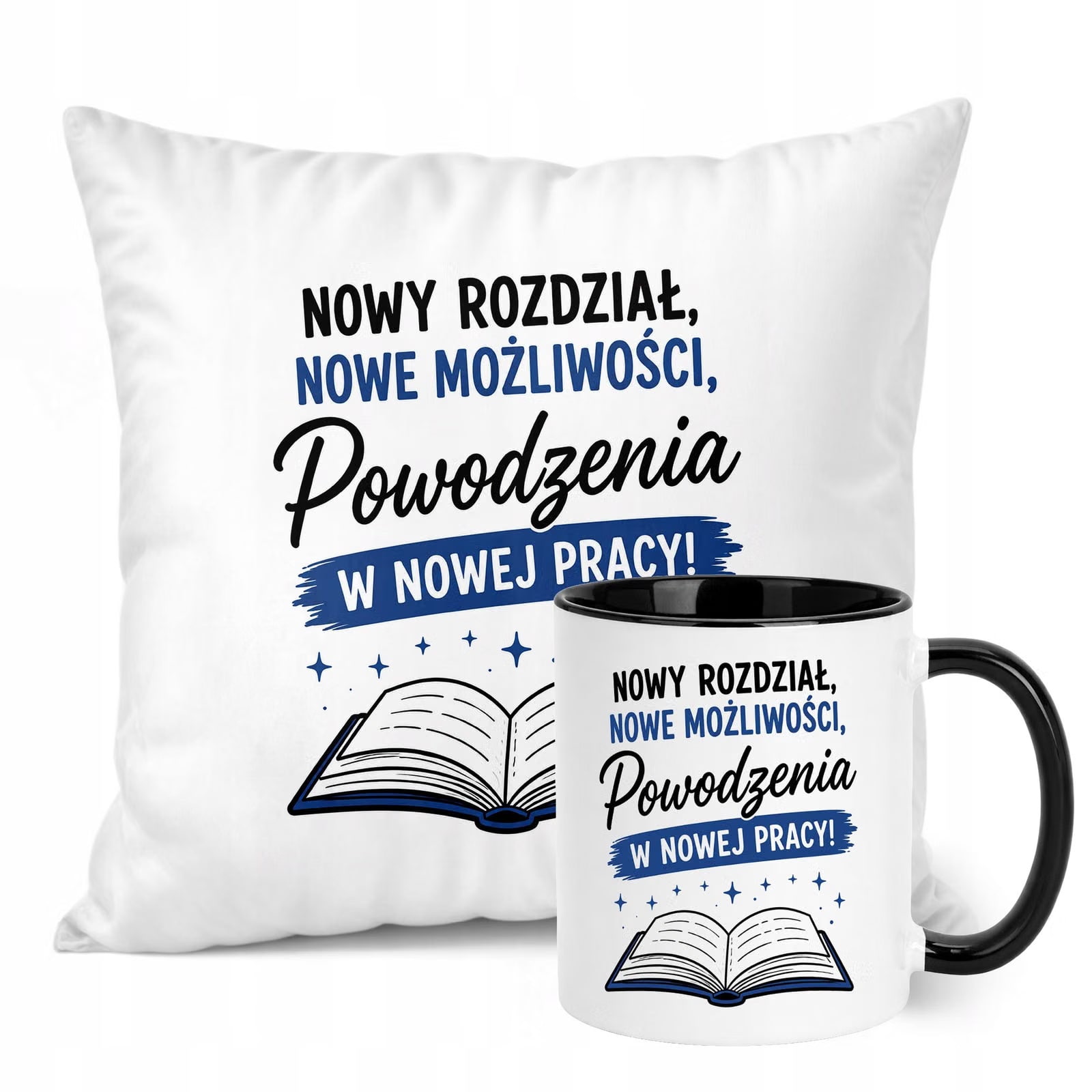Zestaw Kubek Czarny Poduszka Z Nadrukiem Odejście z Pracy Prezent