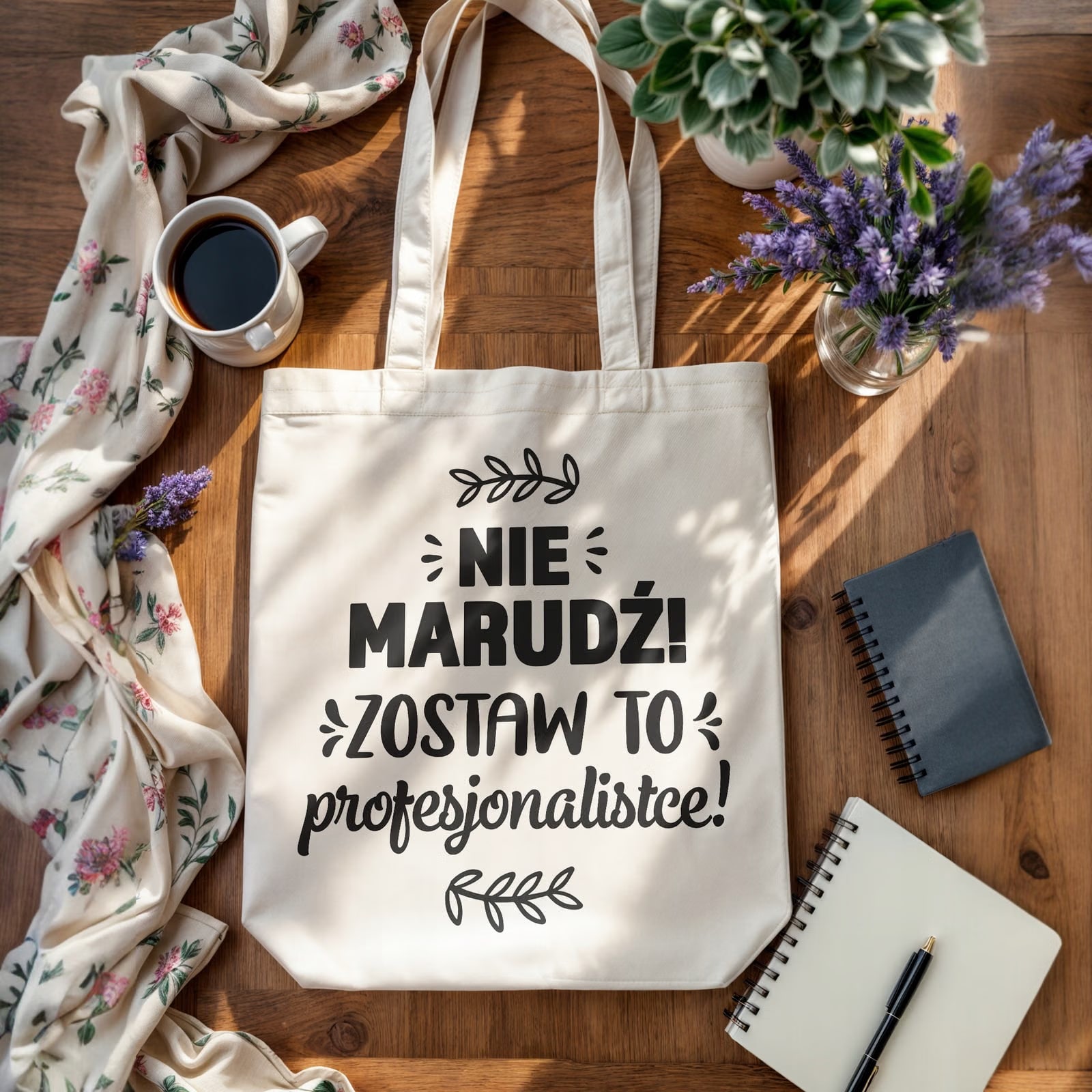 Torba bawełniana premium prezent na Dzień Kobiet Nie Marudź Upominek
