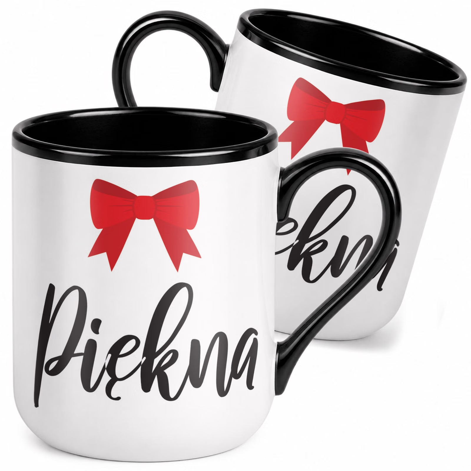 Kubek z nadrukiem Premium Czarny Walentynki Dla Par Upominek Prezent