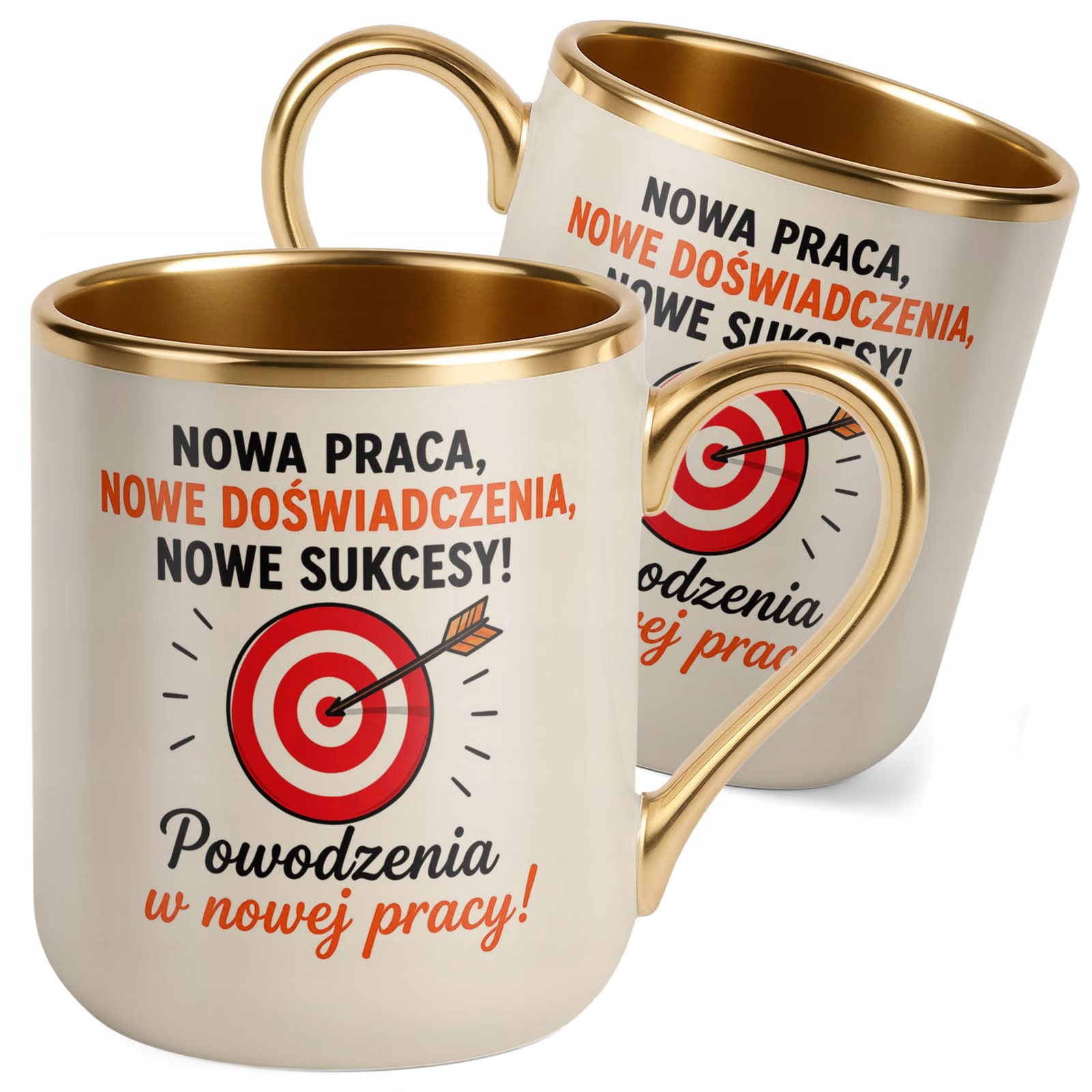 Kubek z nadrukiem Premium Złoty Ecru Pożegnanie Odejście z Pracy