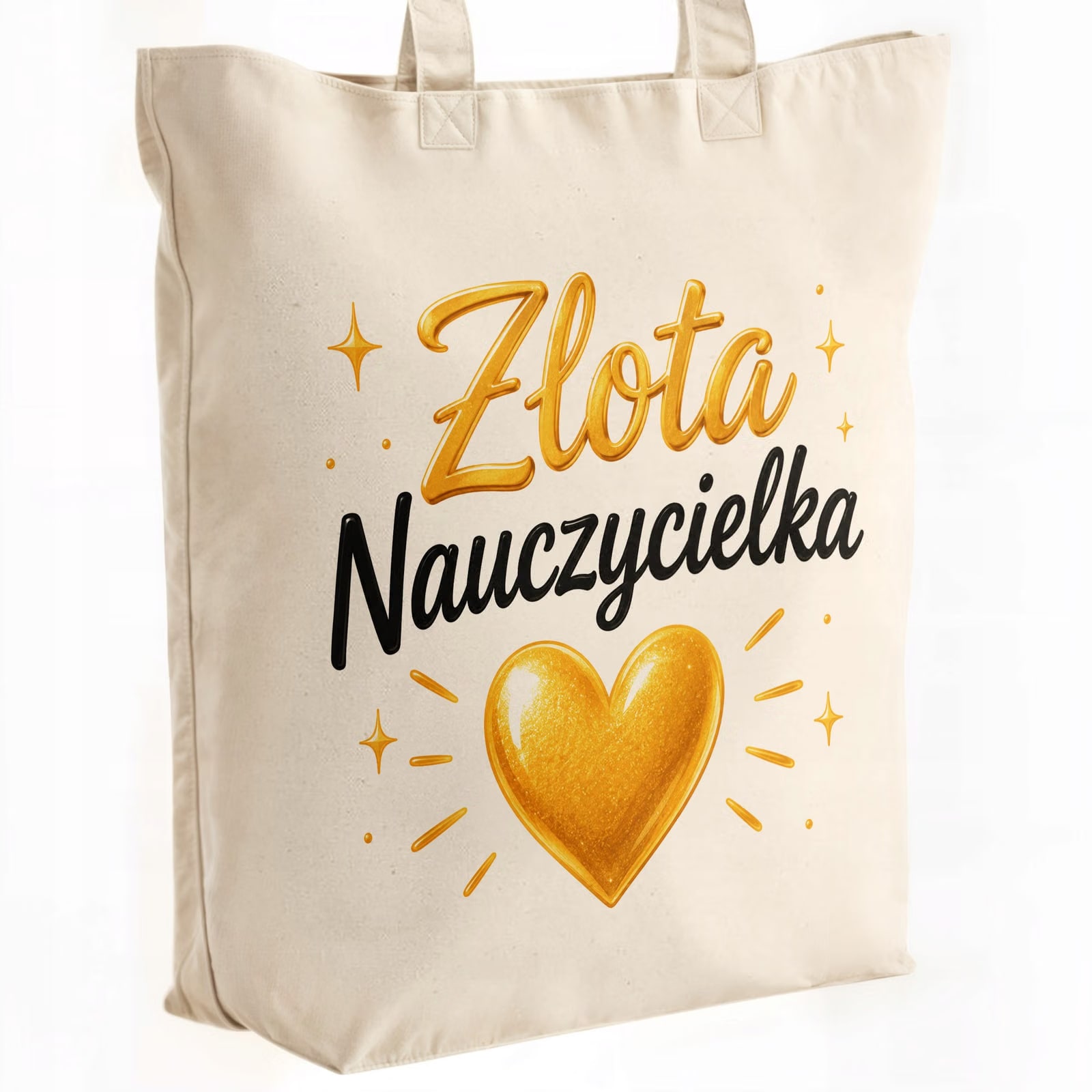 Torba shopper bawełniana premium Dzień Nauczyciela zakupy z nadrukiem