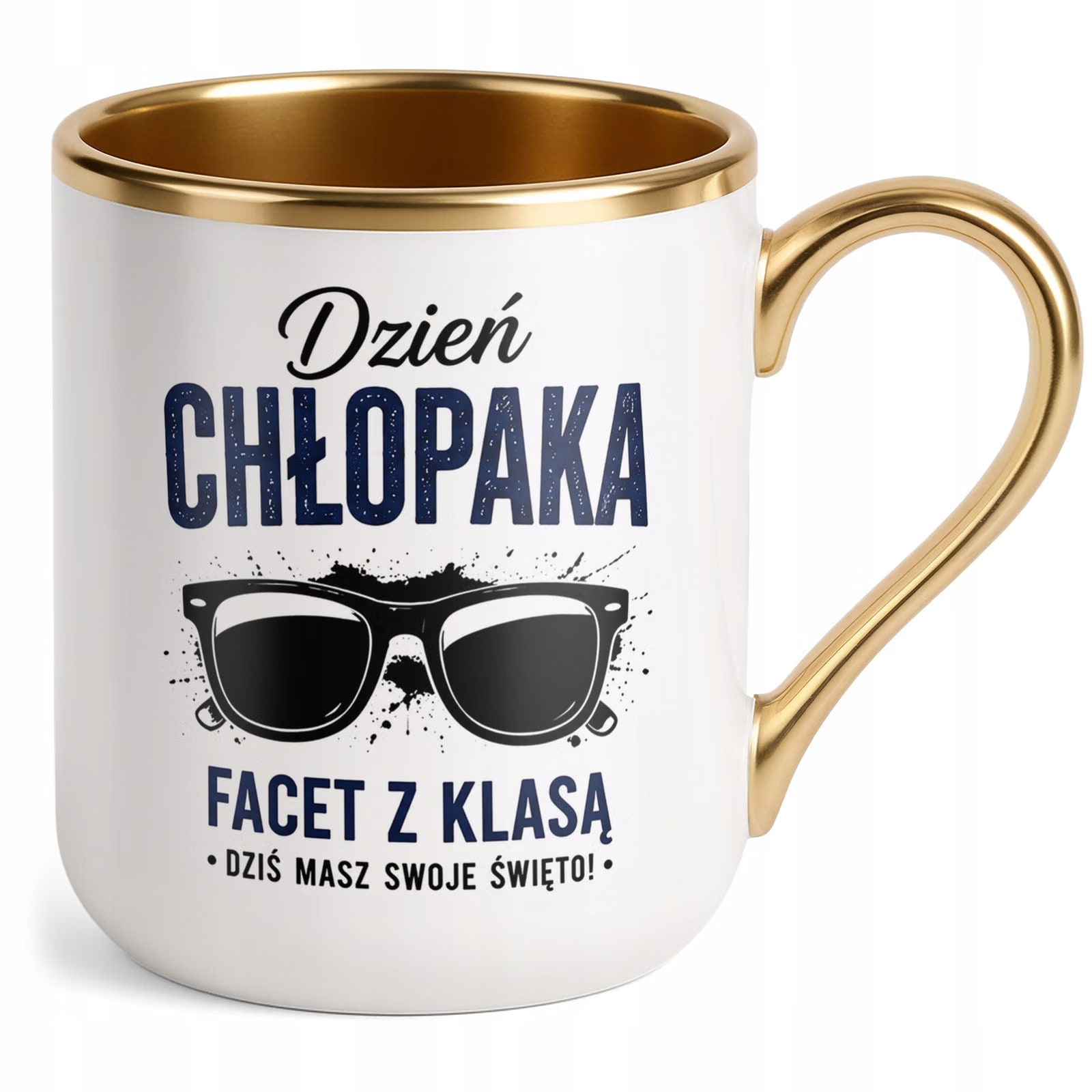Kubek z nadrukiem Premium Złoty Dzień Chłopaka Mężczyzny Prezent