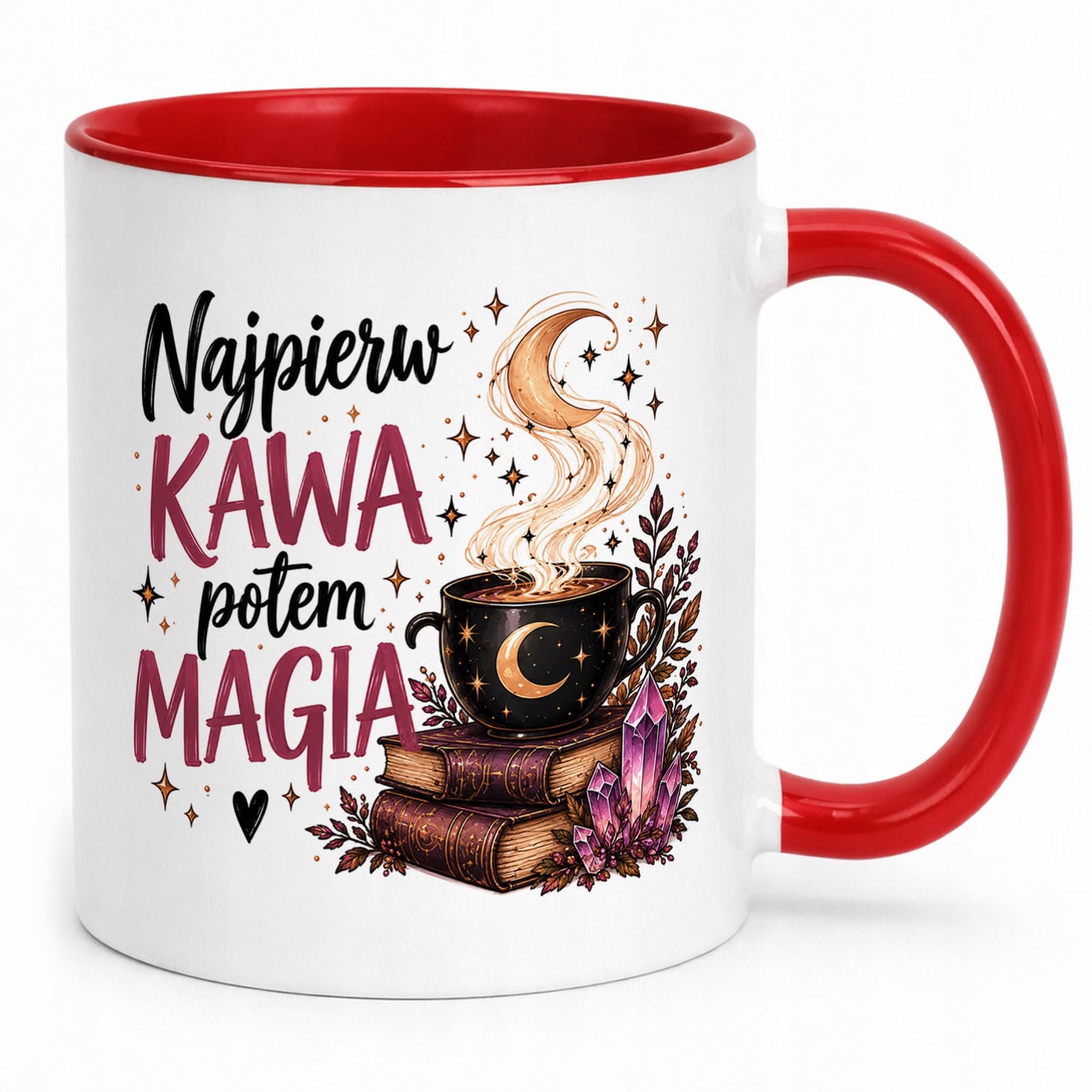 Kubek Czerwony z Nadrukiem Dla Kobiet Czarownica Wiedźma Prezent Upominek