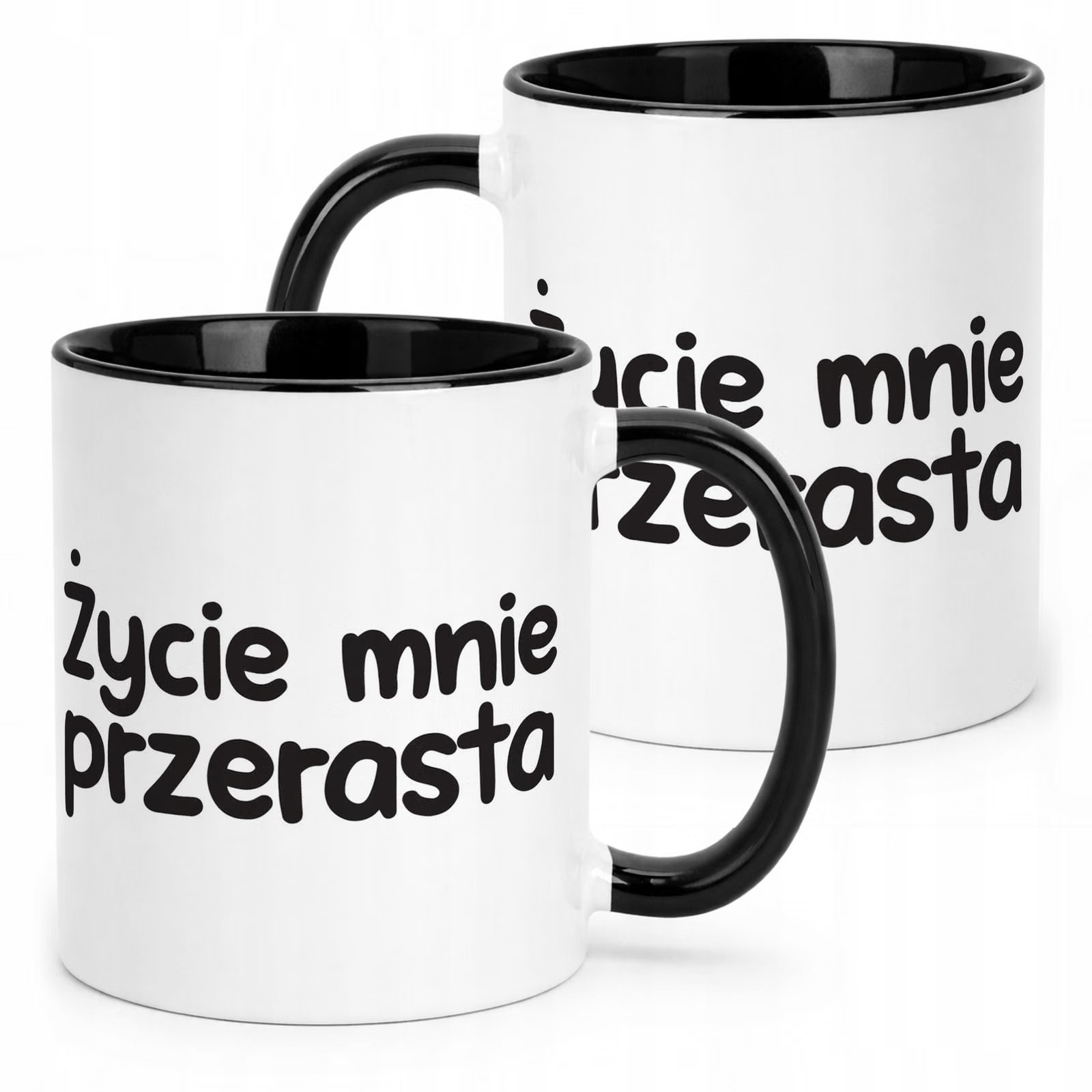 Kubek Czarny Życie Mnie Przerasta Śmieszny Zabawny Prezent