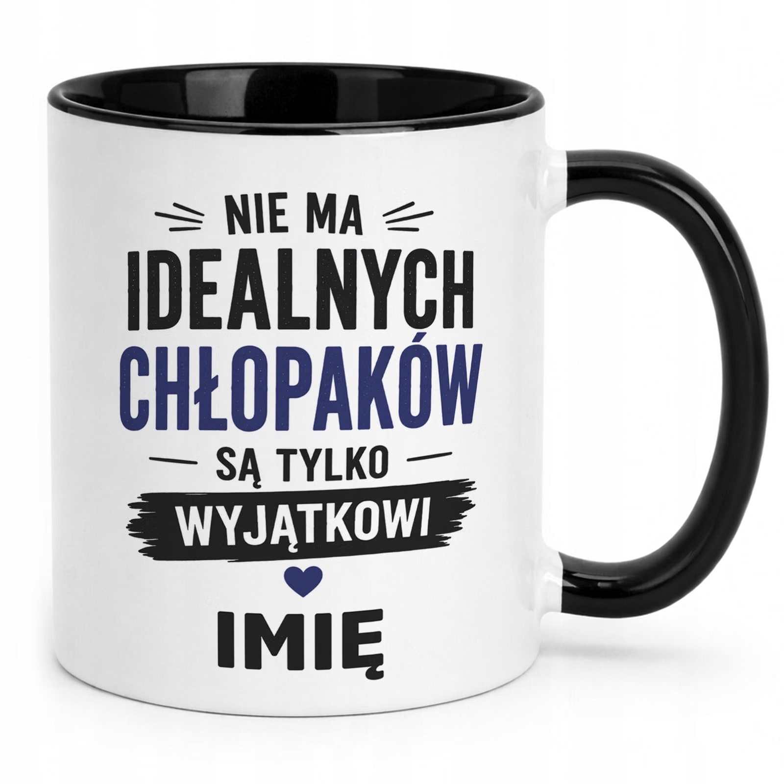 Czarny Kubek personalizowany z nadrukiem Dzień Chłopaka Mężczyzny Prezent