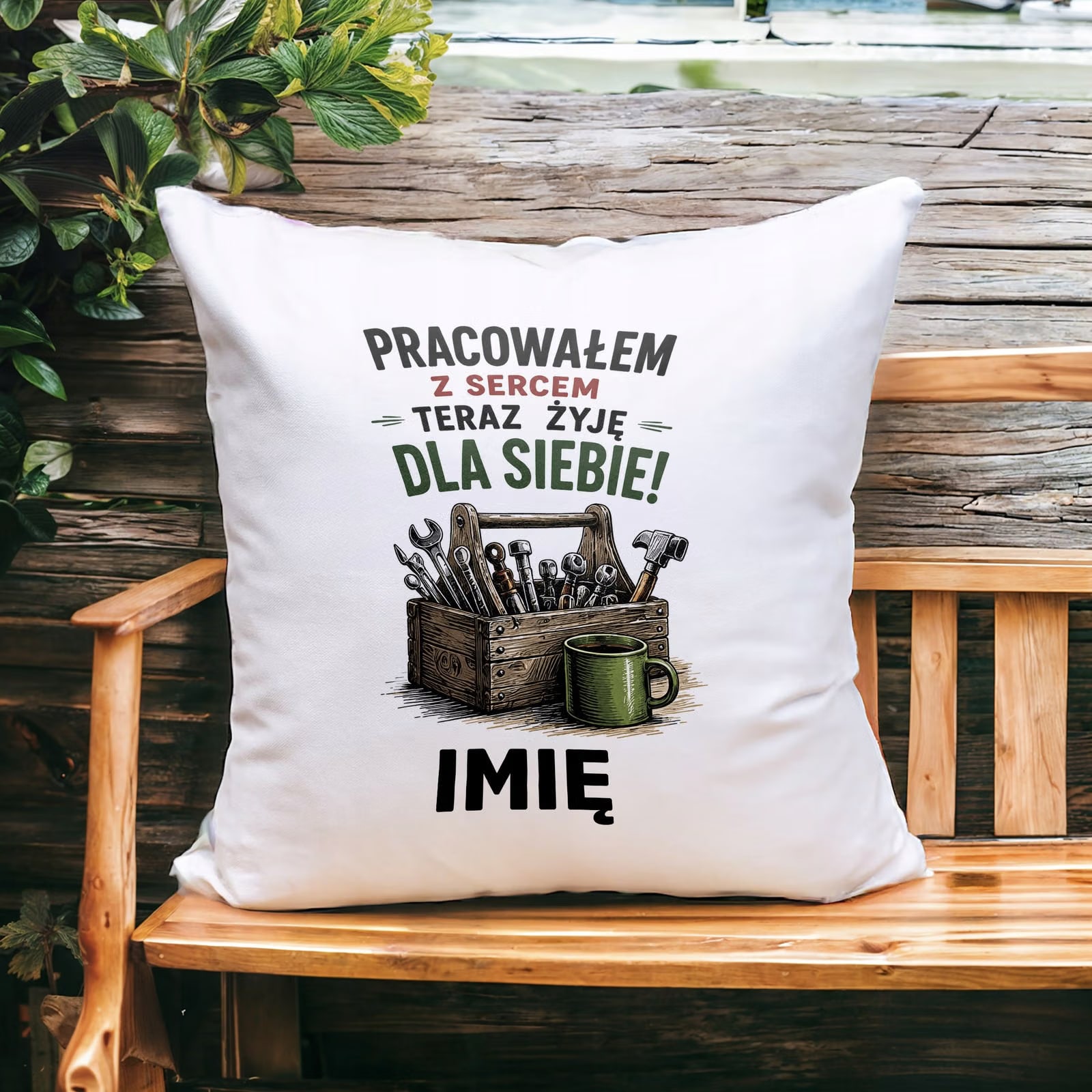 Poduszka Jasiek Personalizowana 38x38cm z Nadrukiem Emerytura Prezent