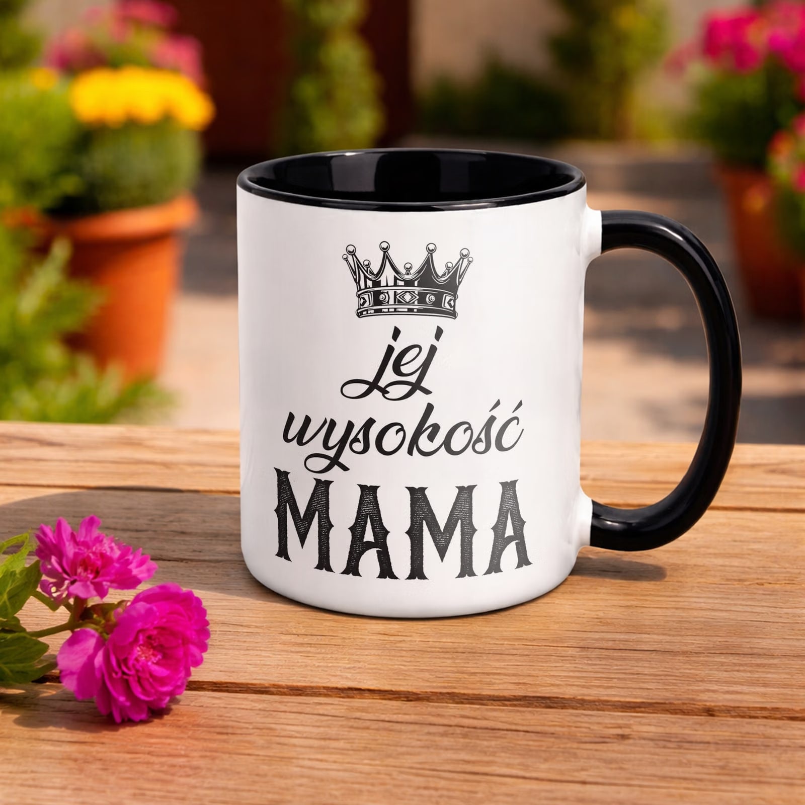 Kubek Czarny Dzień Matki Dla Mamy Prezent Jej Wyskość Mama