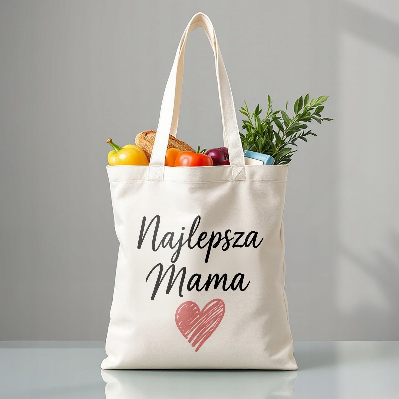 Prezent na Dzień Matki torba bawełniana dla mamy zakupowa torba dla mamy