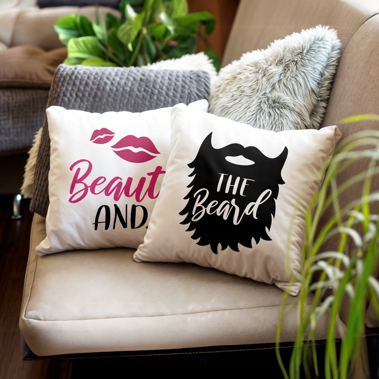 Zestaw Poduszek Walentynkowy Walentynek Beauty and The Beard Prezent