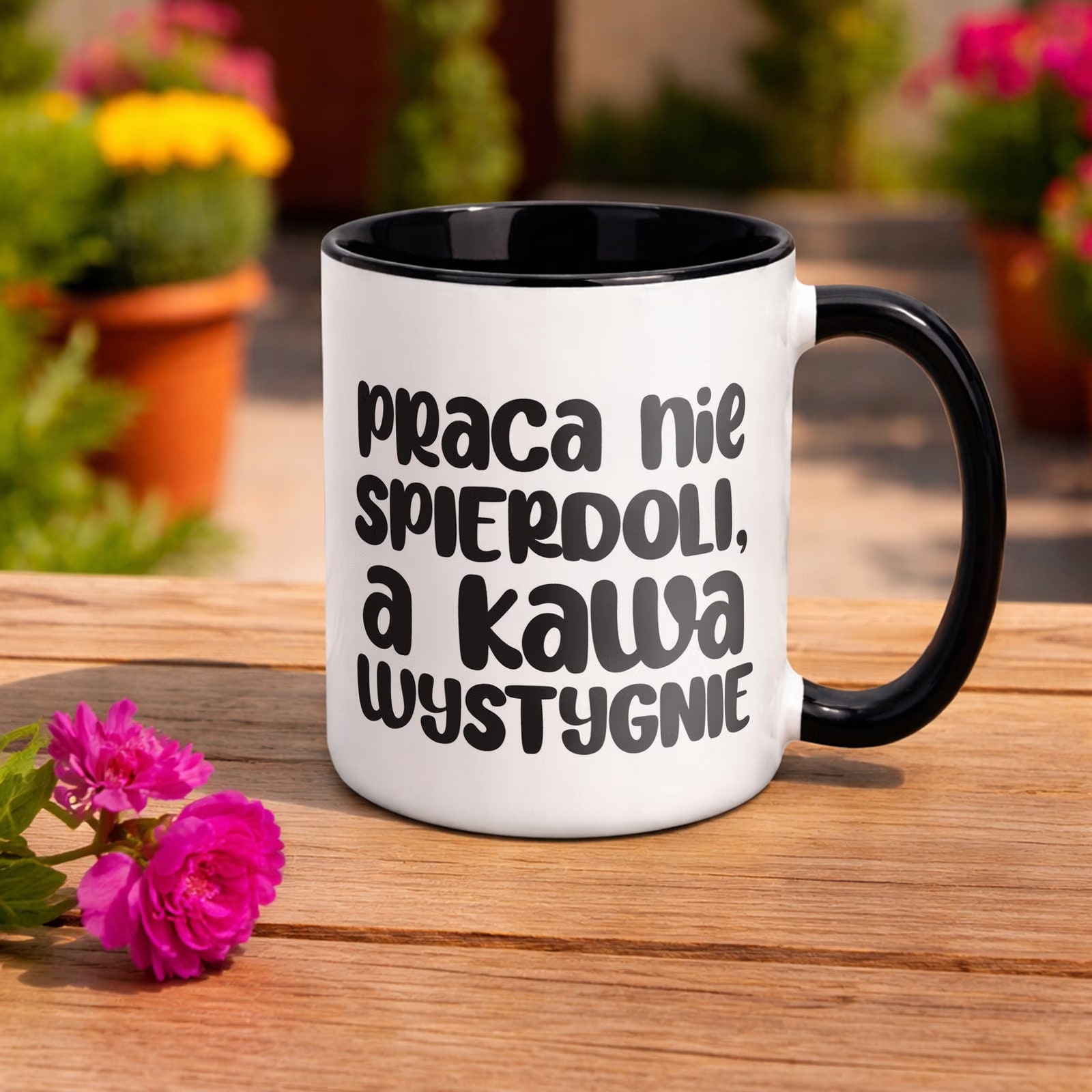 Kubek Czarny Praca Nie Spie***li A Kawa Wystygnie Zabawny Prezent