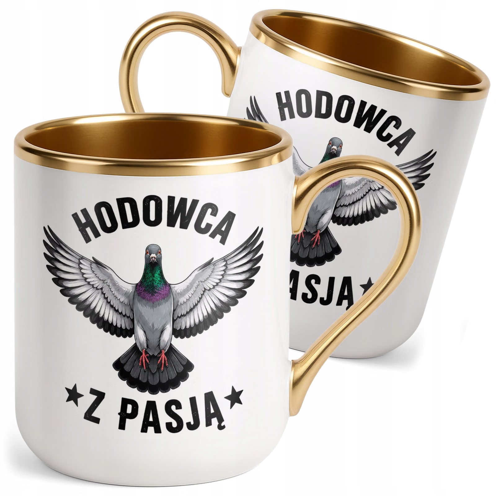 Kubek z nadrukiem Premium Złoty Dla Gołębiarza Hodowcy Gołębi Prezent