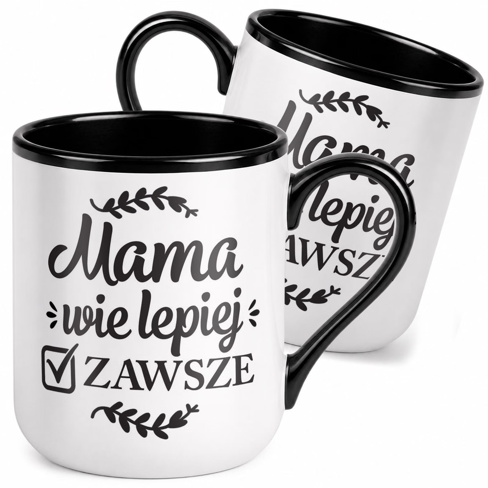 Kubek z nadrukiem Premium Czarny Dla Mamy Dzień Matki Upominek Prezent