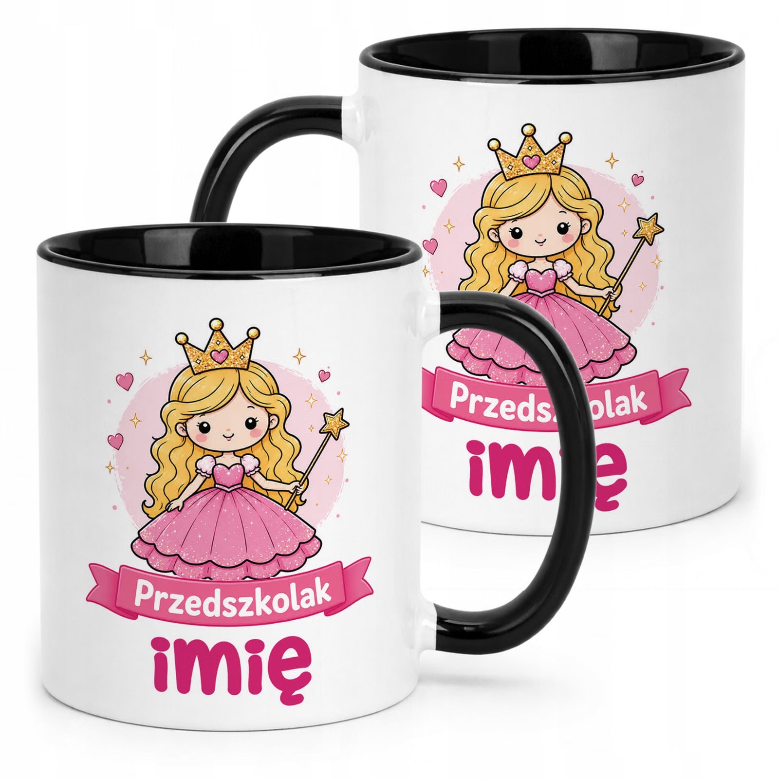 Kubek Czarny z nadrukiem personalizowany Przedszkolak Szkoła Dla Dzieci