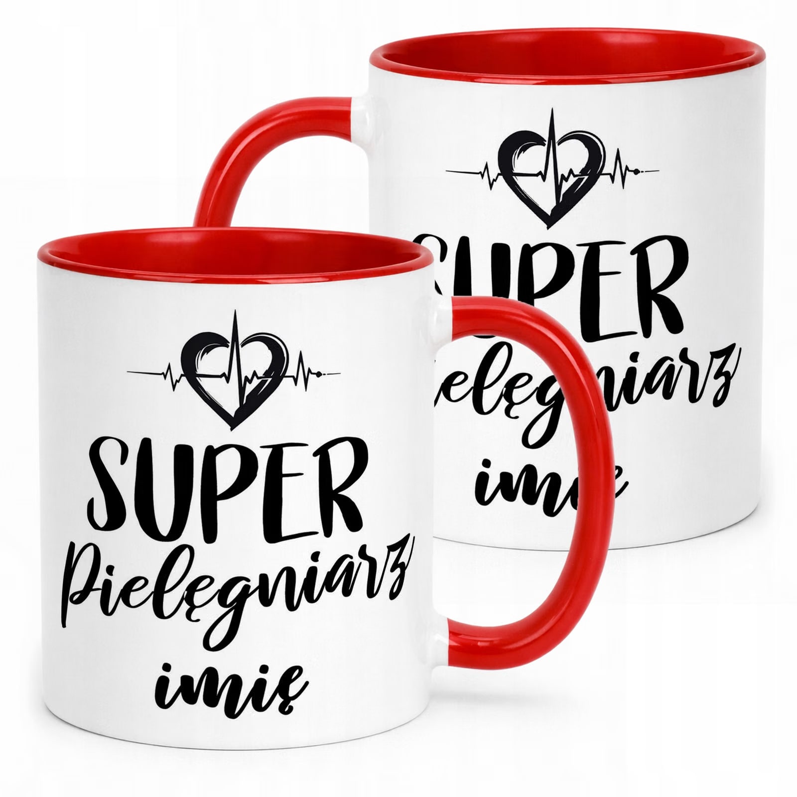 Kubek Czerwony Personalizowany Super Pielęgniarz Prezent Upominek