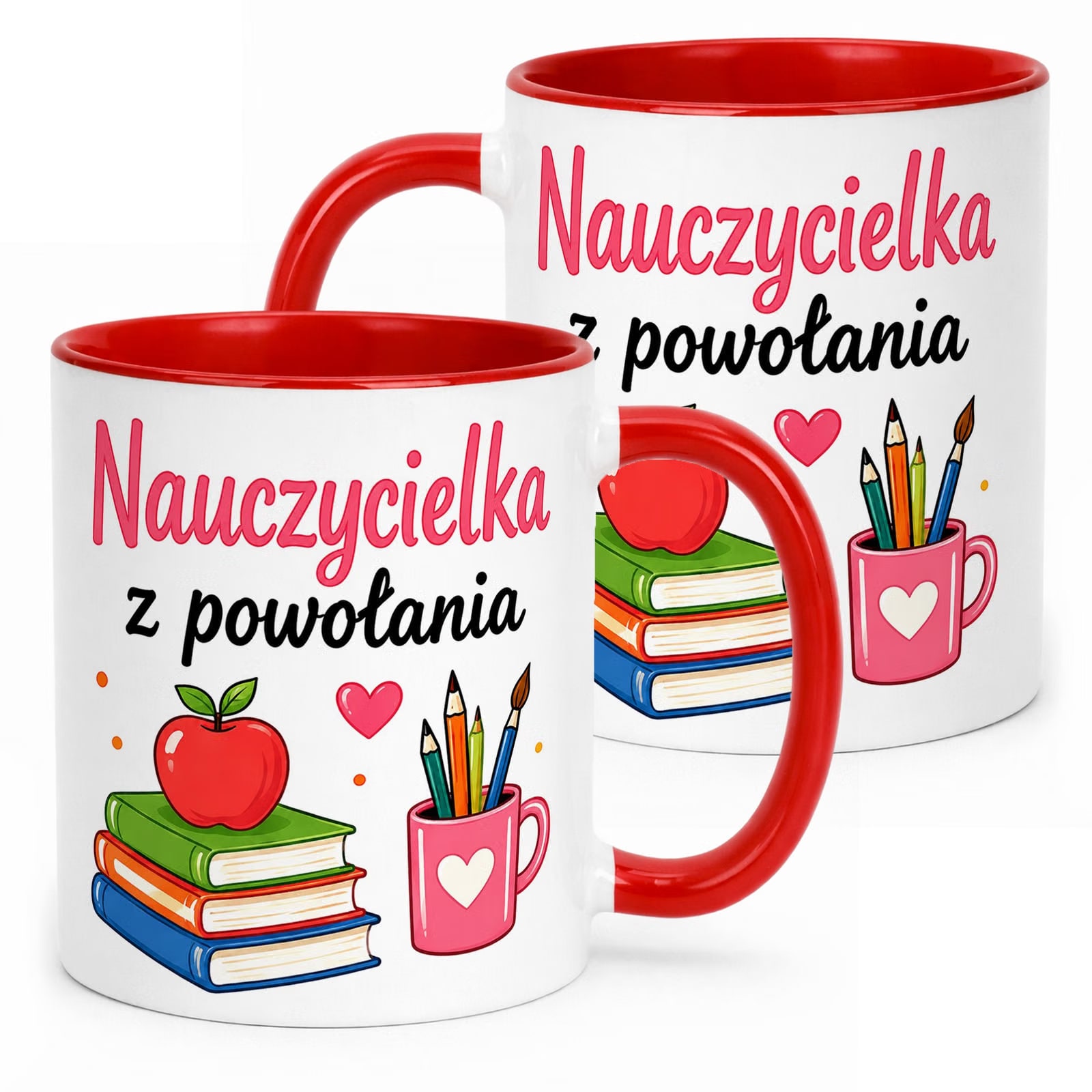 Kubek Czerwony Dzień Nauczyciela Dla Nauczycielki Prezent Upominek