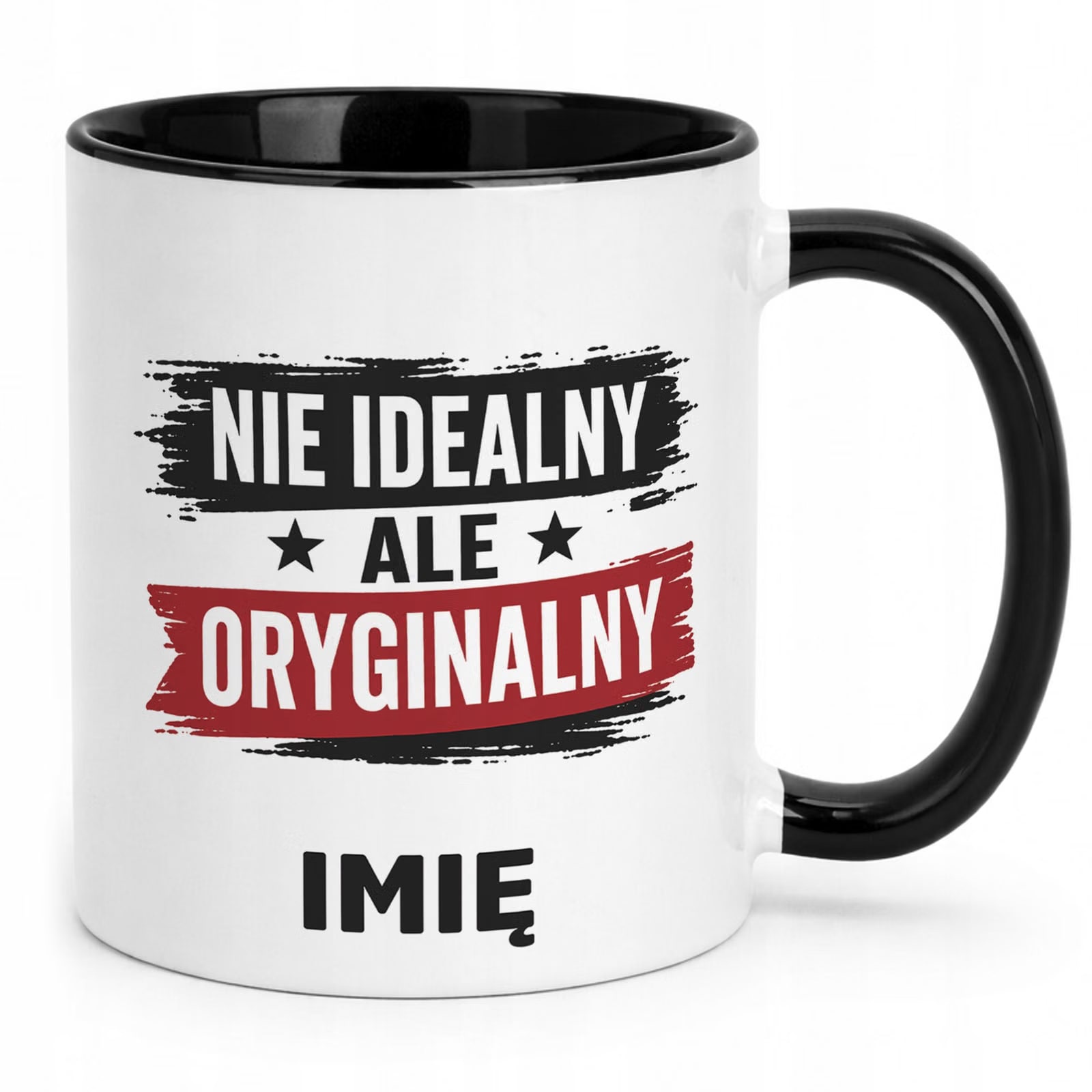 Czarny Kubek personalizowany z nadrukiem Dzień Chłopaka Mężczyzny Prezent