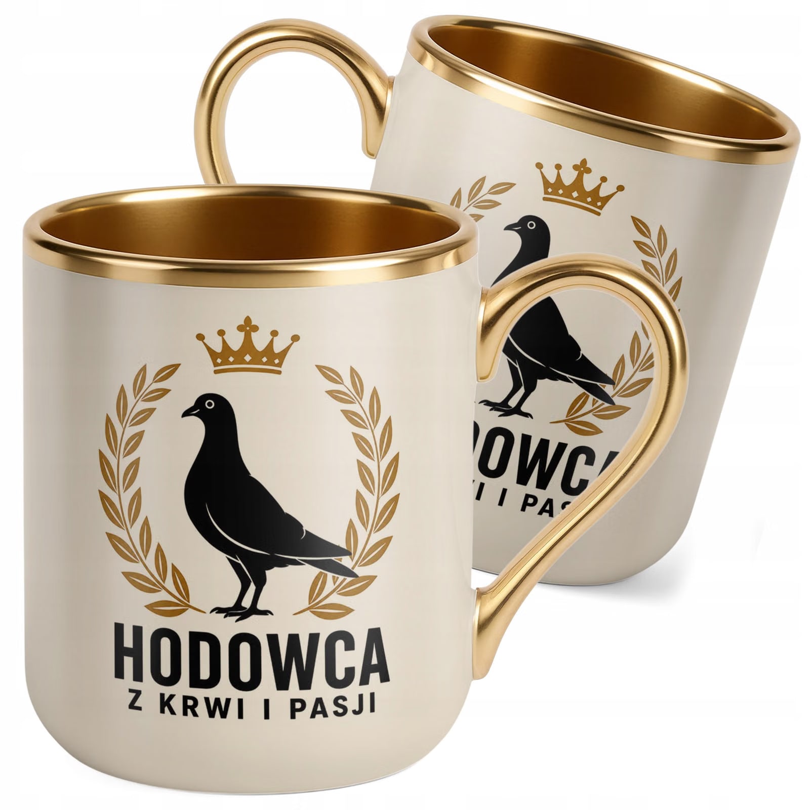 Kubek z nadrukiem Premium Złoty Ecru Dla Gołębiarza Hodowcy Gołębi Prezent