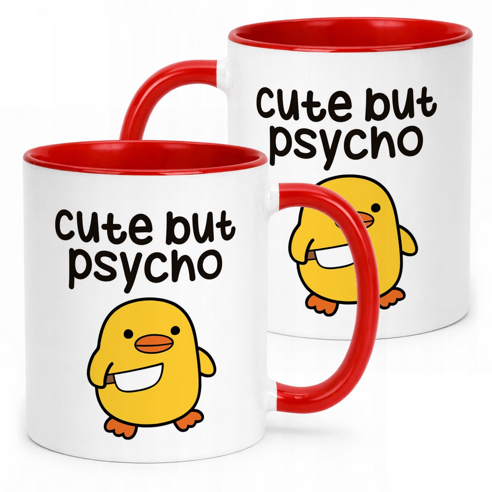 Kubek Czerwony Cute But Psycho Śmieszny Zabawny Prezent
