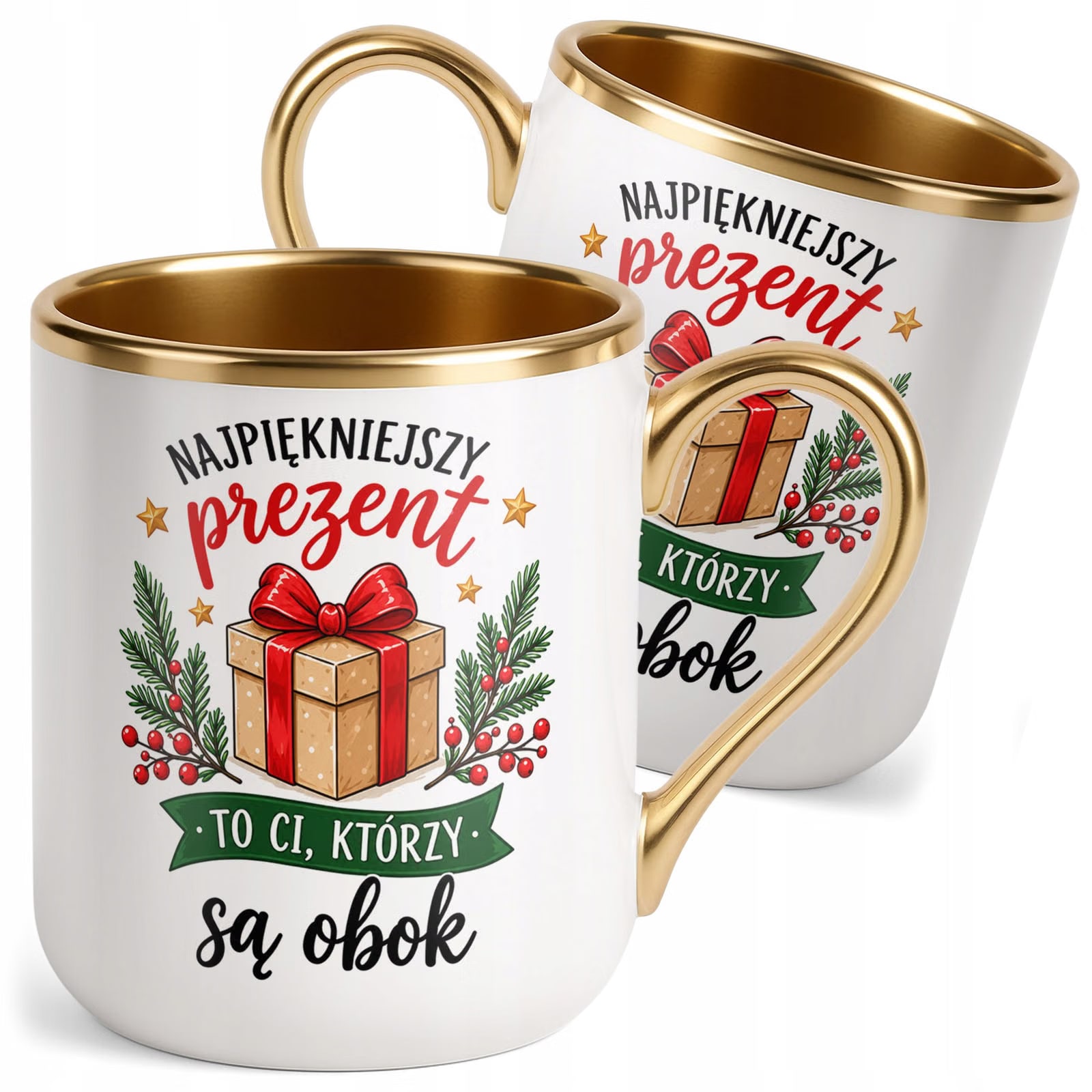 Kubek Premium Złoty Boże Narodzenie Mikołajki Święta Prezent