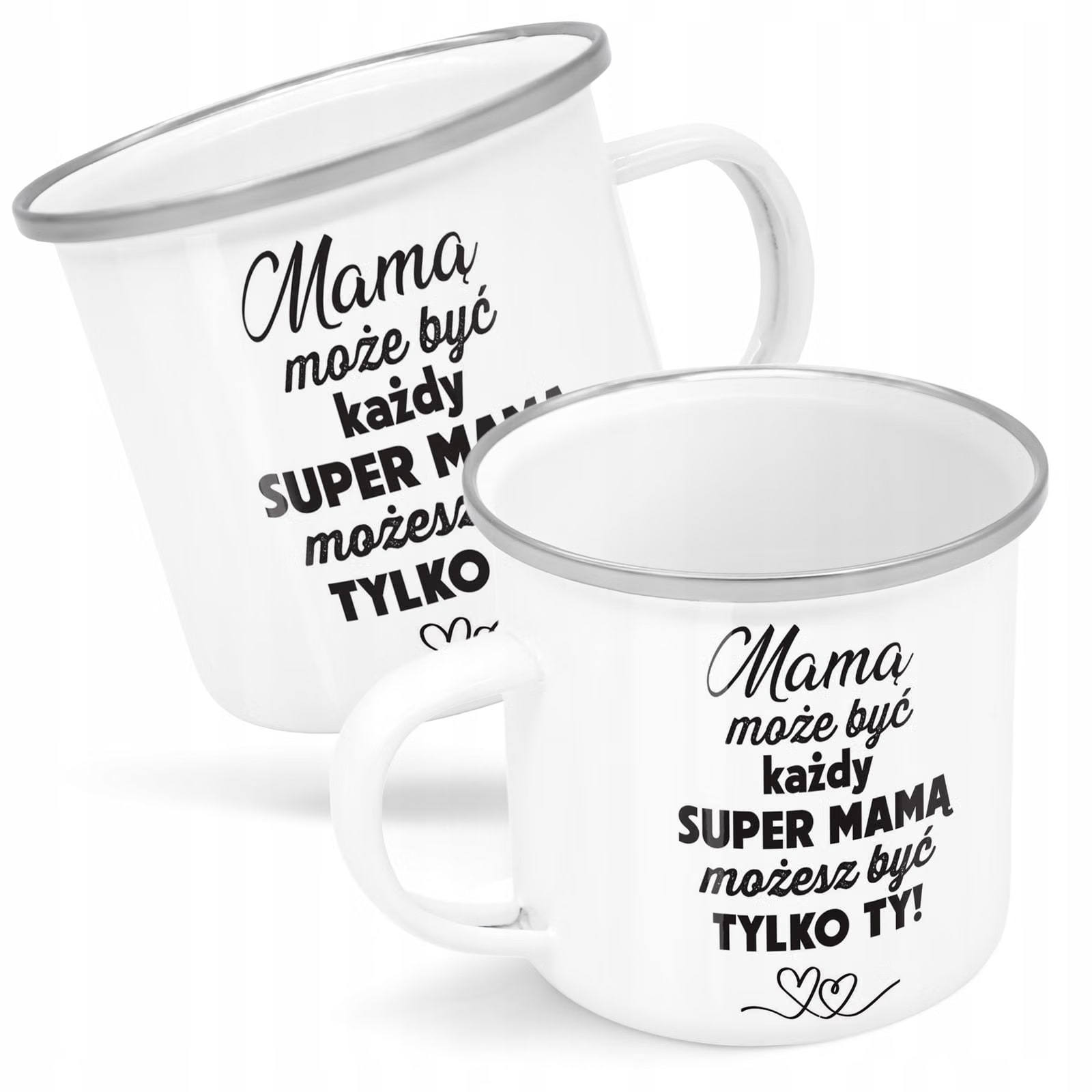 Emaliowany Kubek Garnuszek Dzień Matki Dla Mamy Prezent Super Mama