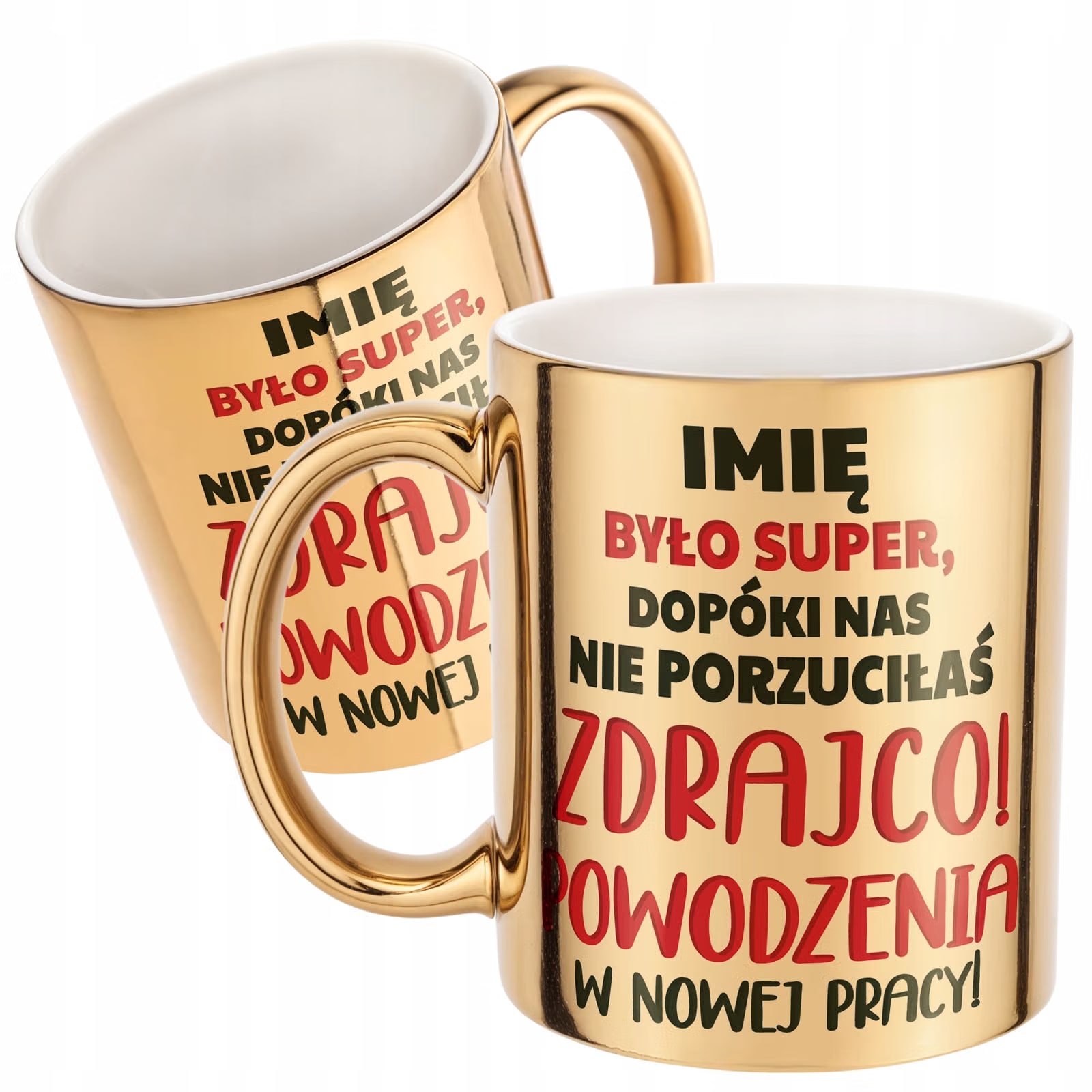 Złoty Kubek ceramiczny Personalizowany Odejście z Pracy Dla Koleżanki