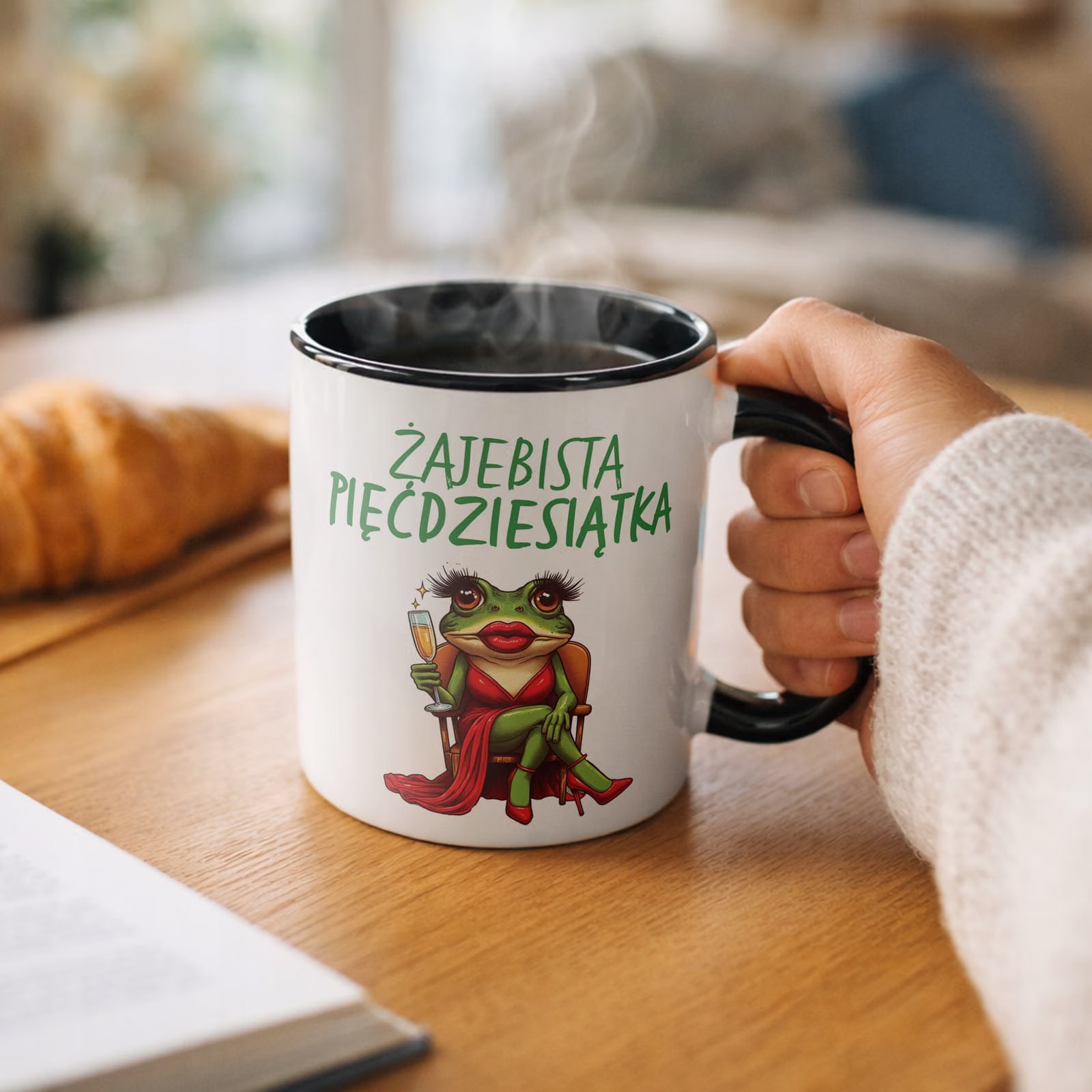 Kubek Czarny Żajebista 50 Dla Kobiety Na Urodziny Prezent