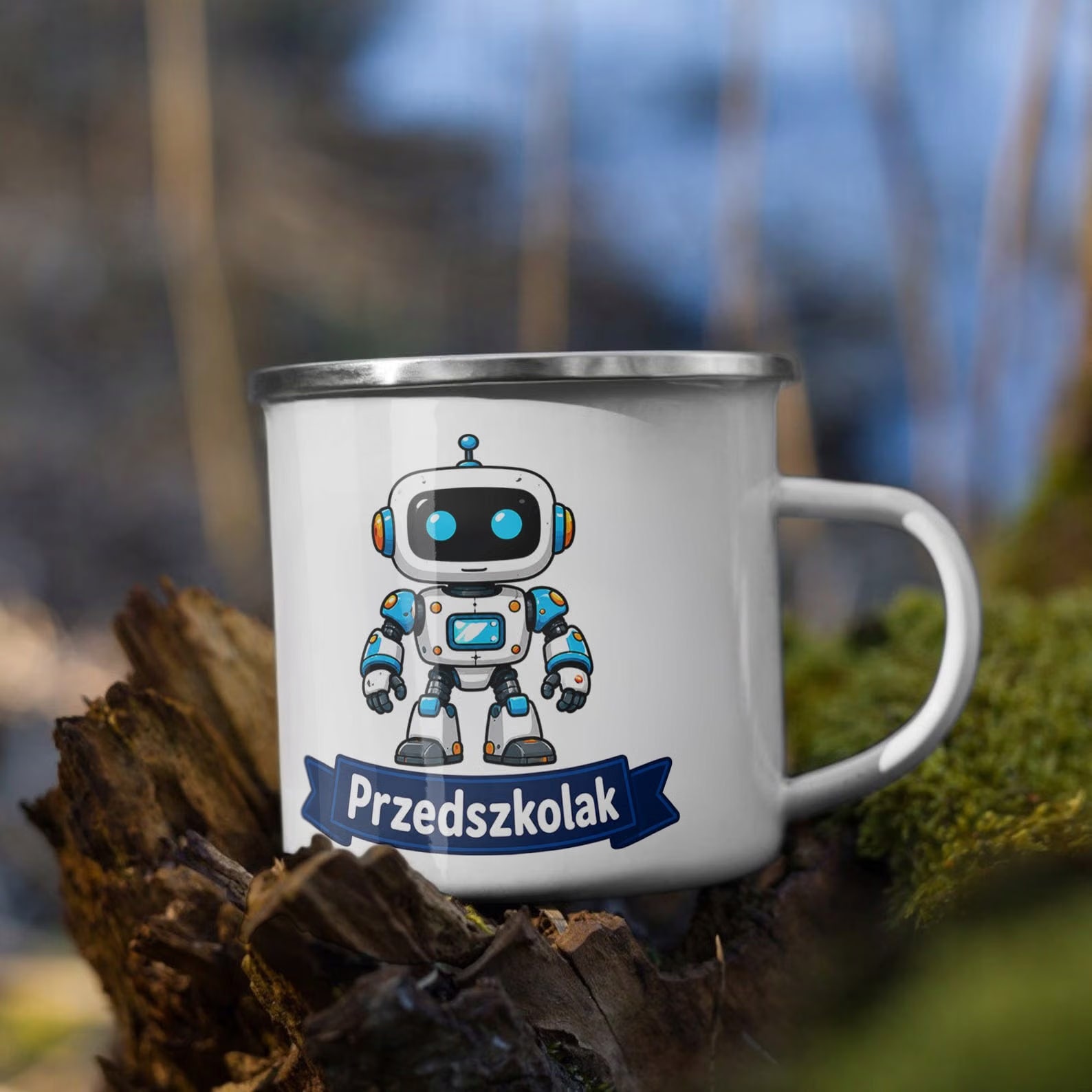 Zestaw Kubek Emaliowany Poduszka Z Nadrukiem Przedszkolak Szkoła Prezent