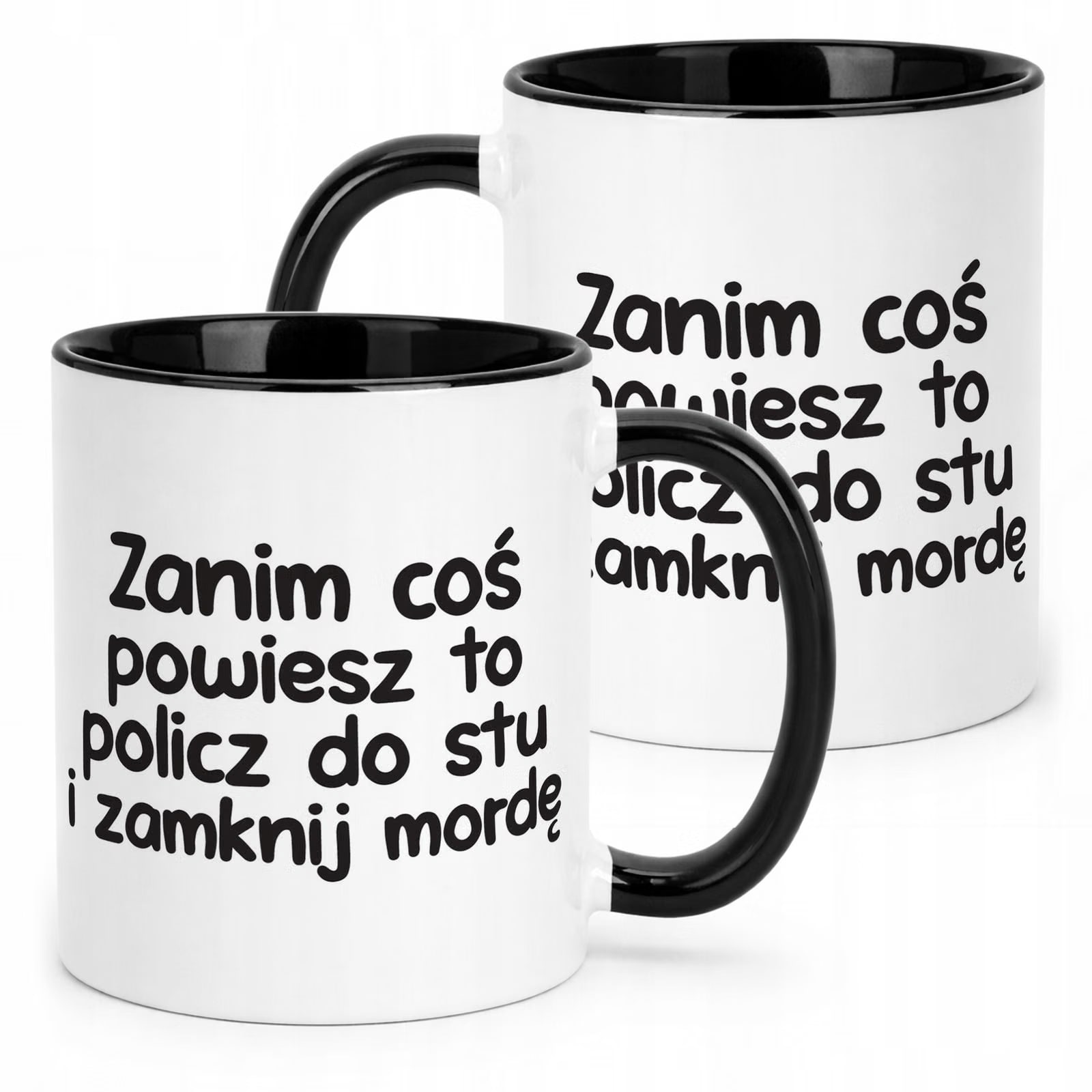 Kubek Czarny Zanim Coś Powiesz To Śmieszny Zabawny Prezent