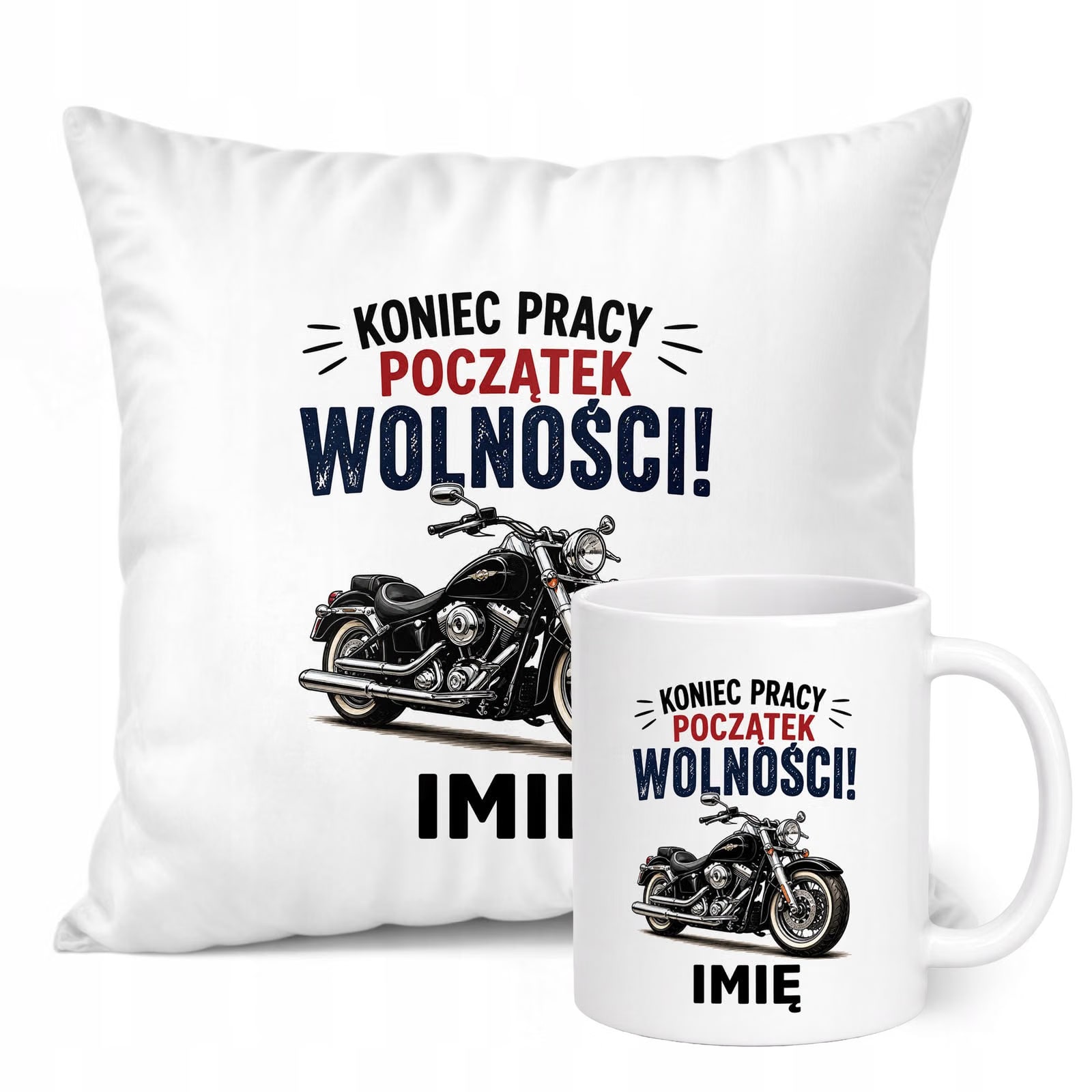 Zestaw Personalizowany Kubek Biały Poduszka Emerytura Dla Emeryta Prezent