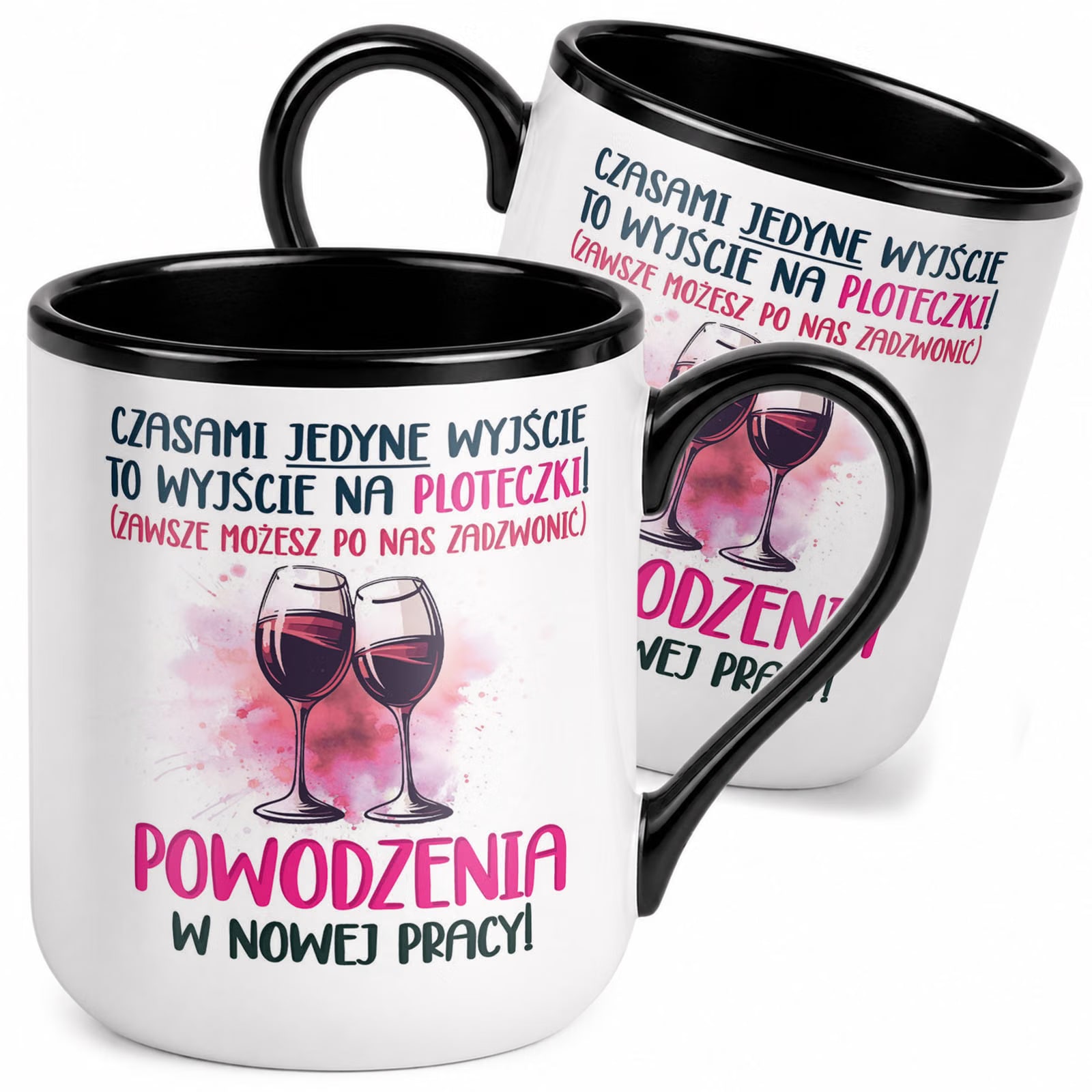 Kubek z nadrukiem Premium Czarny Pożegnanie Odejście z Pracy Prezent