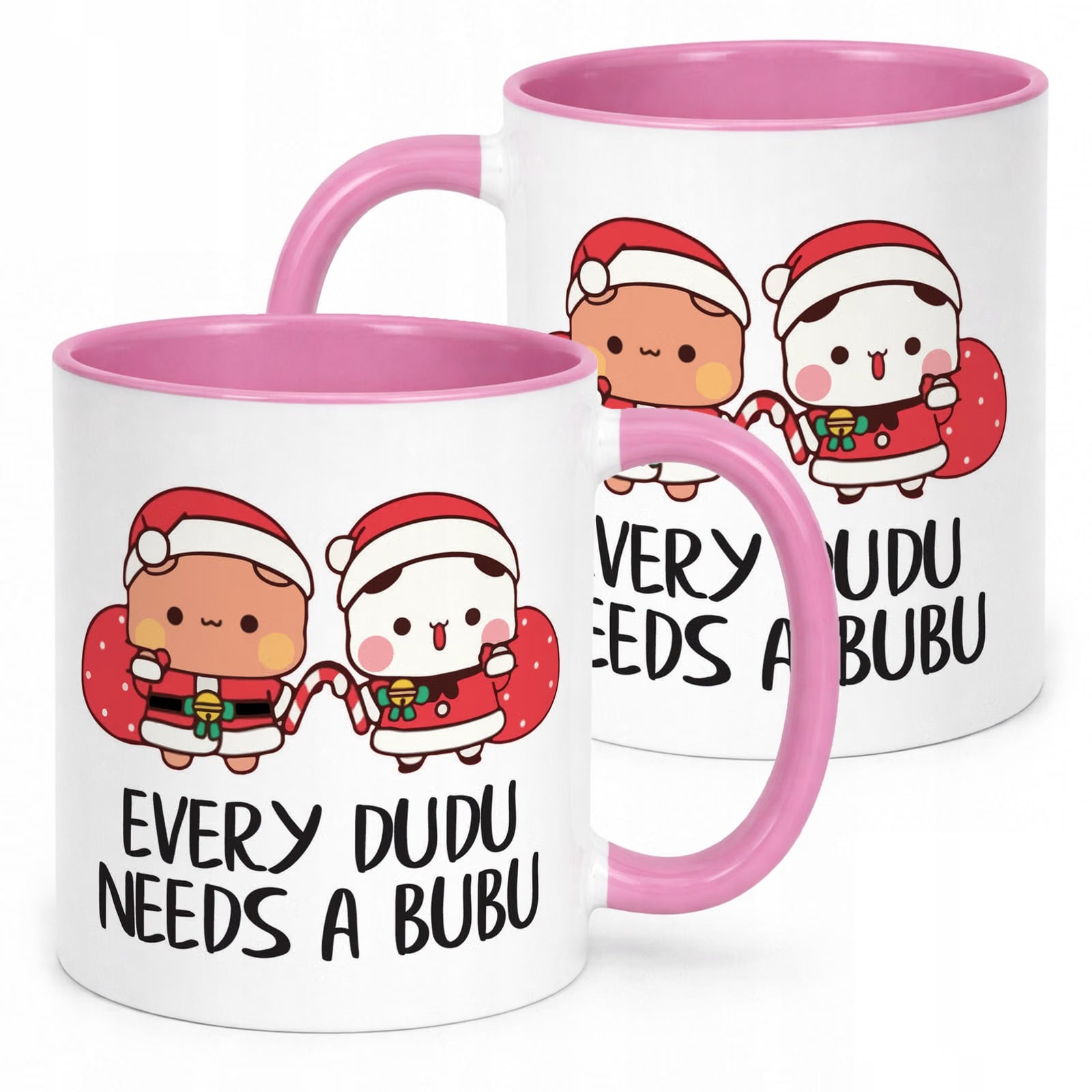 Kubek Różowy Boże Narodzenie Mikołajki Święta Bubu i Dudu Prezent