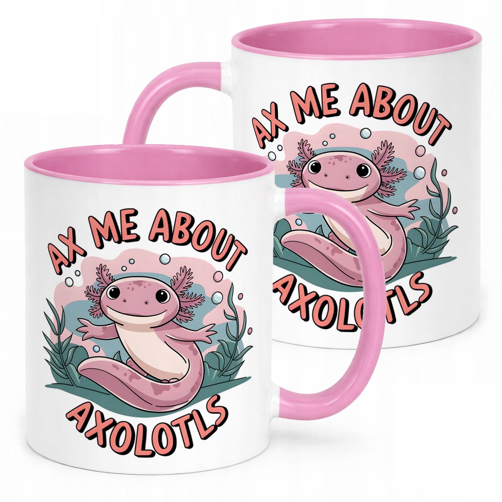 Różowy kubek dziecięcy 330ml Aksolotl Axolotl Różowy Zwierzak Viral Trend