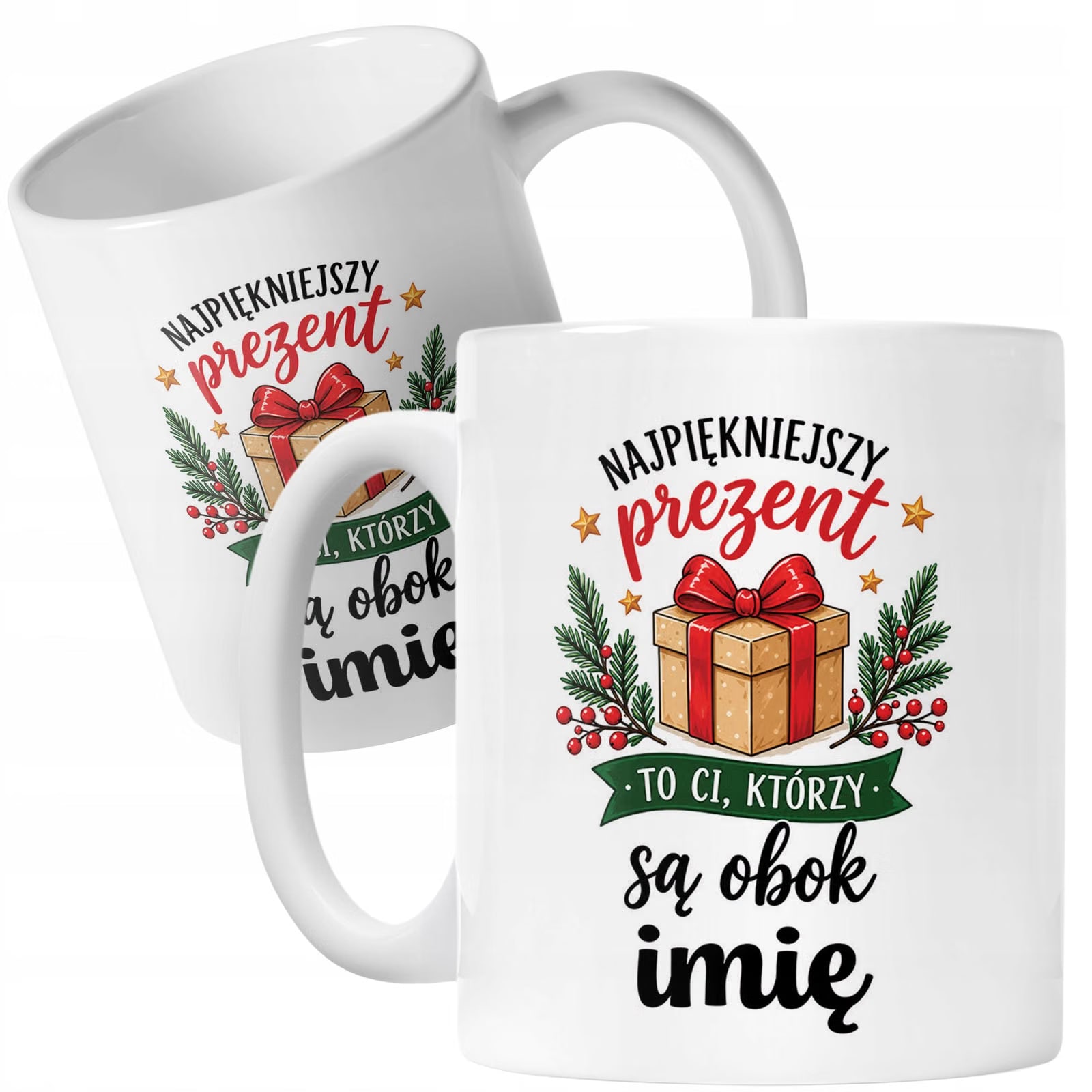 Kubek Biały Personalizowany z Nadrukiem Boże Narodzenie Święta Prezent
