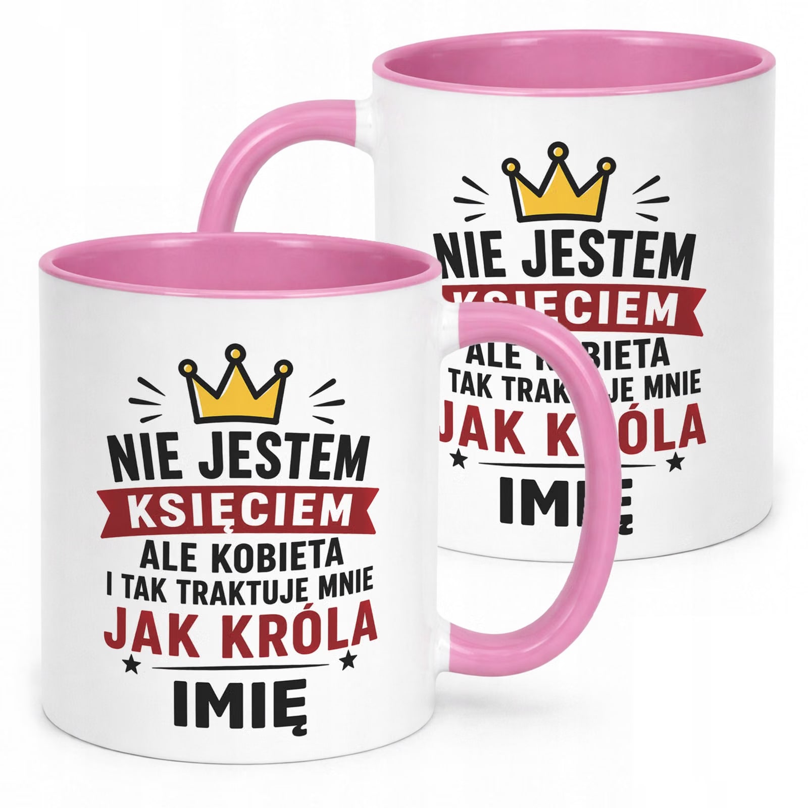 Różowy Kubek personalizowany z nadrukiem Dzień Chłopaka Mężczyzny Prezent