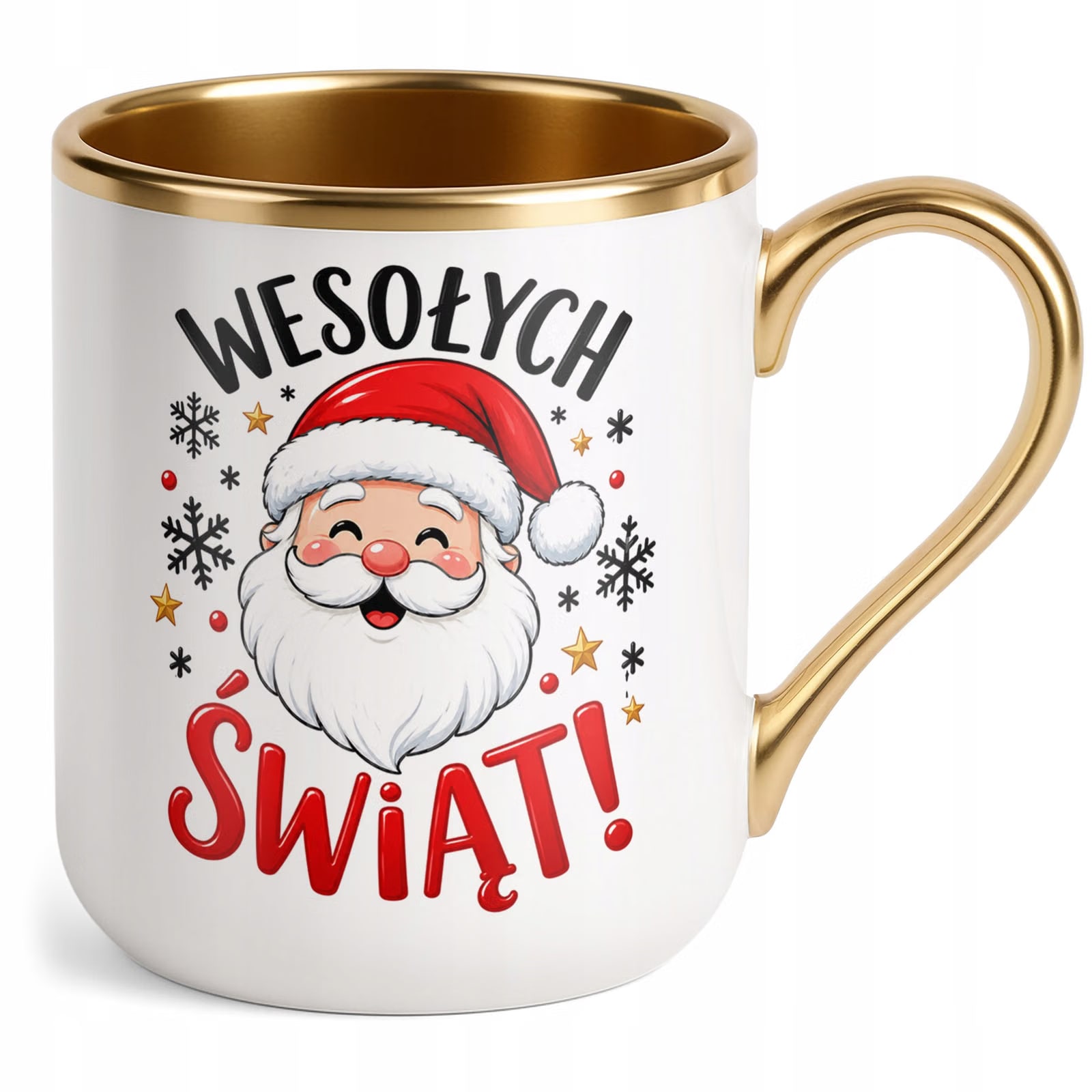 Kubek Premium Złoty Boże Narodzenie Mikołajki Wesołych Świąt Prezent