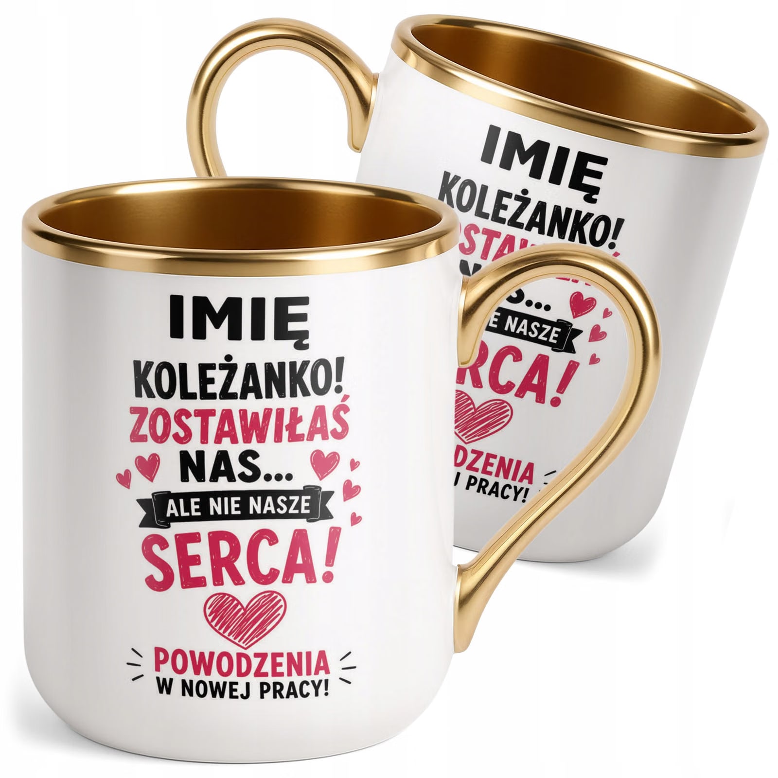 Kubek Personalizowany z nadrukiem Premium Złoty Odejście z Pracy