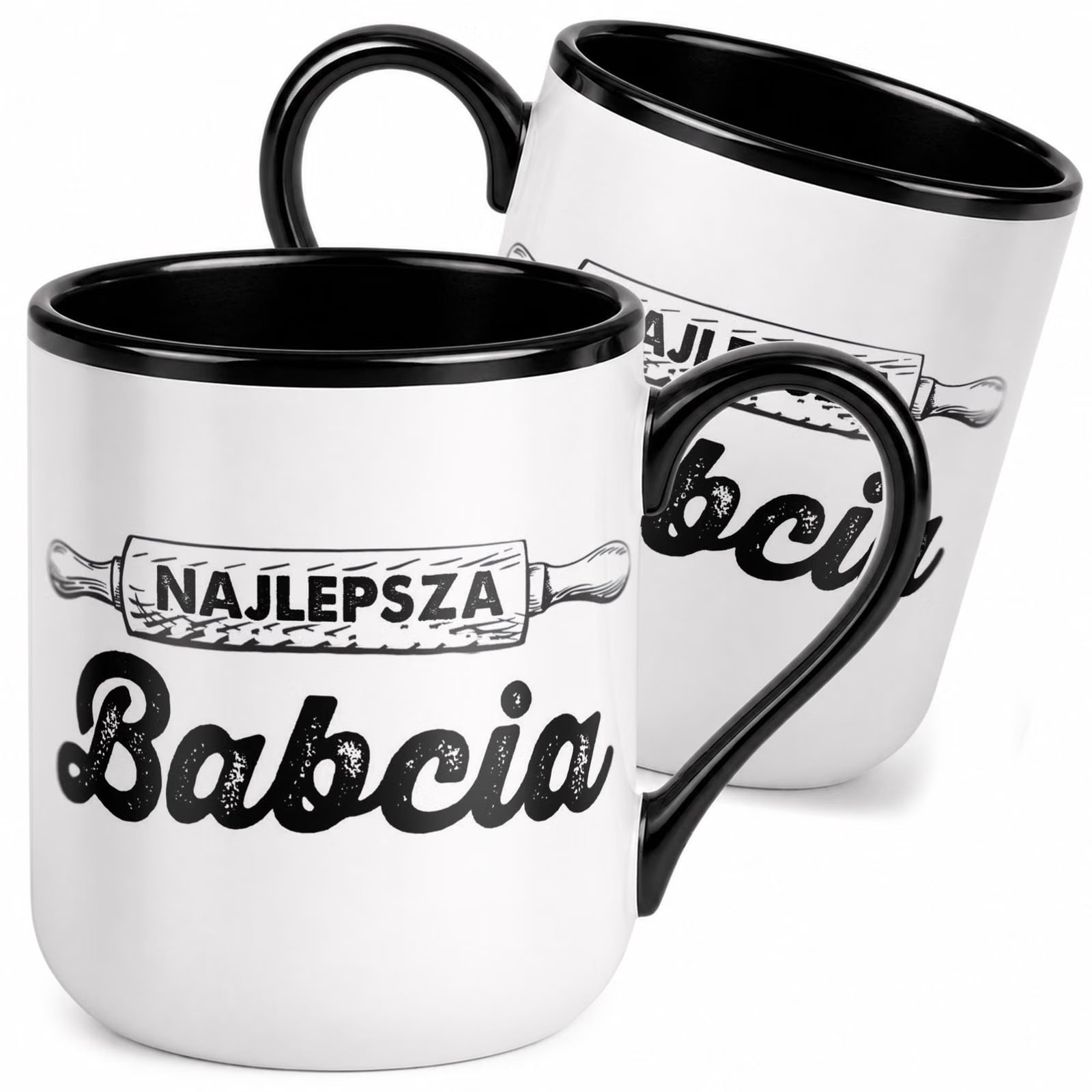 Kubek z nadrukiem Premium Czarny Dzień Babci Dla Babci Upominek Prezent