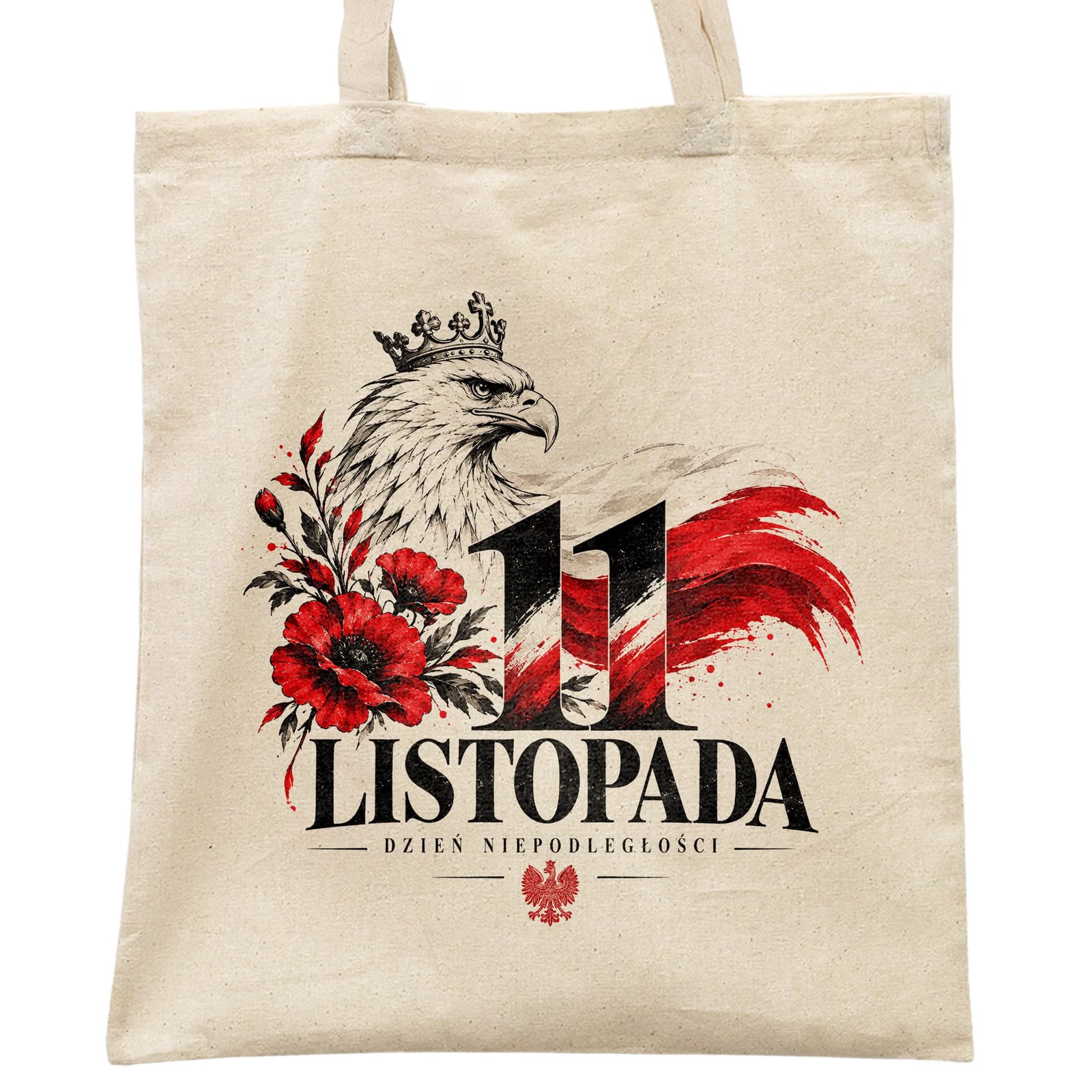 Torba shopper ecru patriotyczna święto niepodległości z nadrukiem