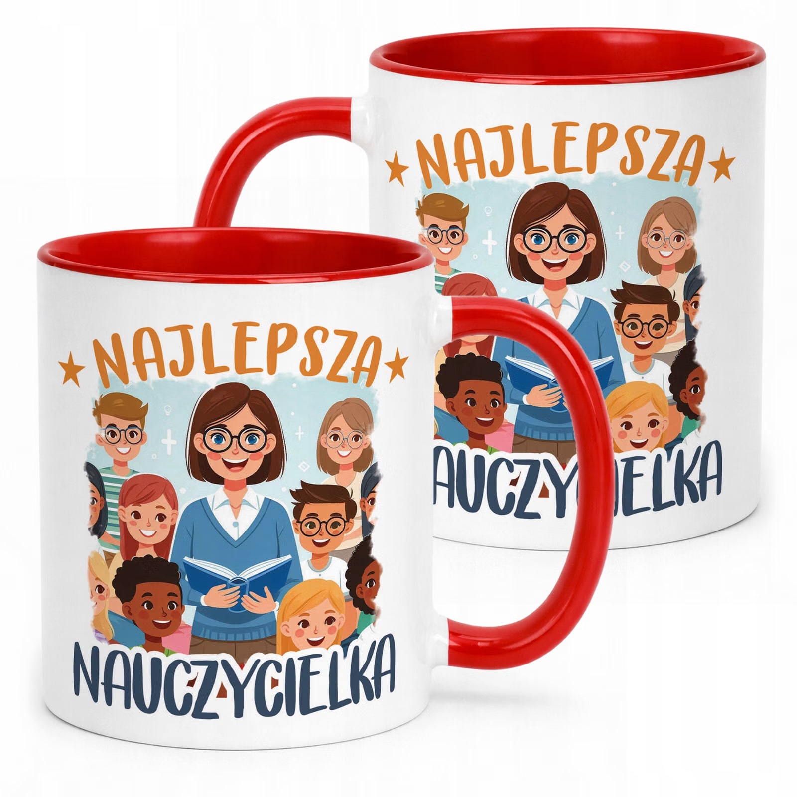 Kubek Czerwony Najlepsza Nauczycielka Dzień Nauczyciela Prezent