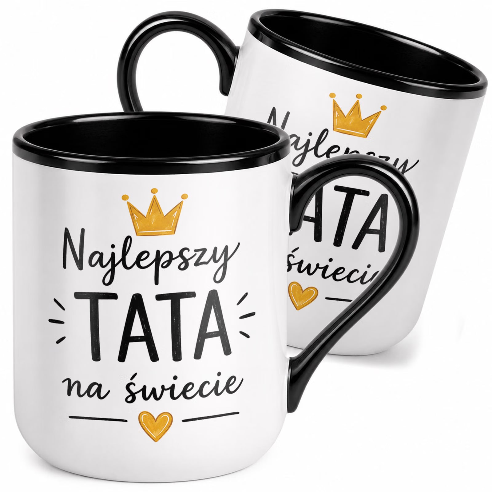 Kubek z nadrukiem Premium Czarny Dla Taty Dzień Ojca Upominek Prezent