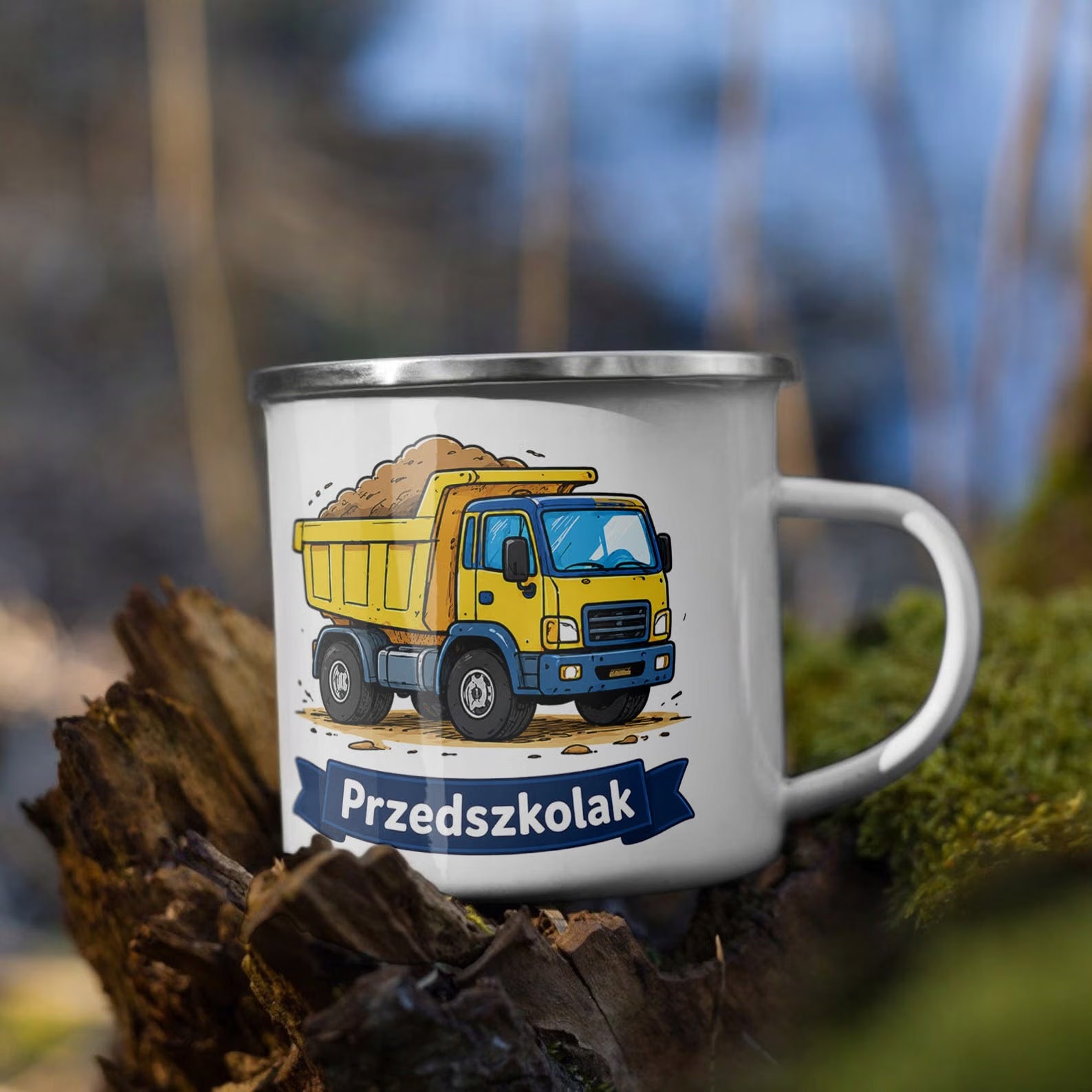 Zestaw Kubek Emaliowany Poduszka Z Nadrukiem Przedszkolak Szkoła Prezent