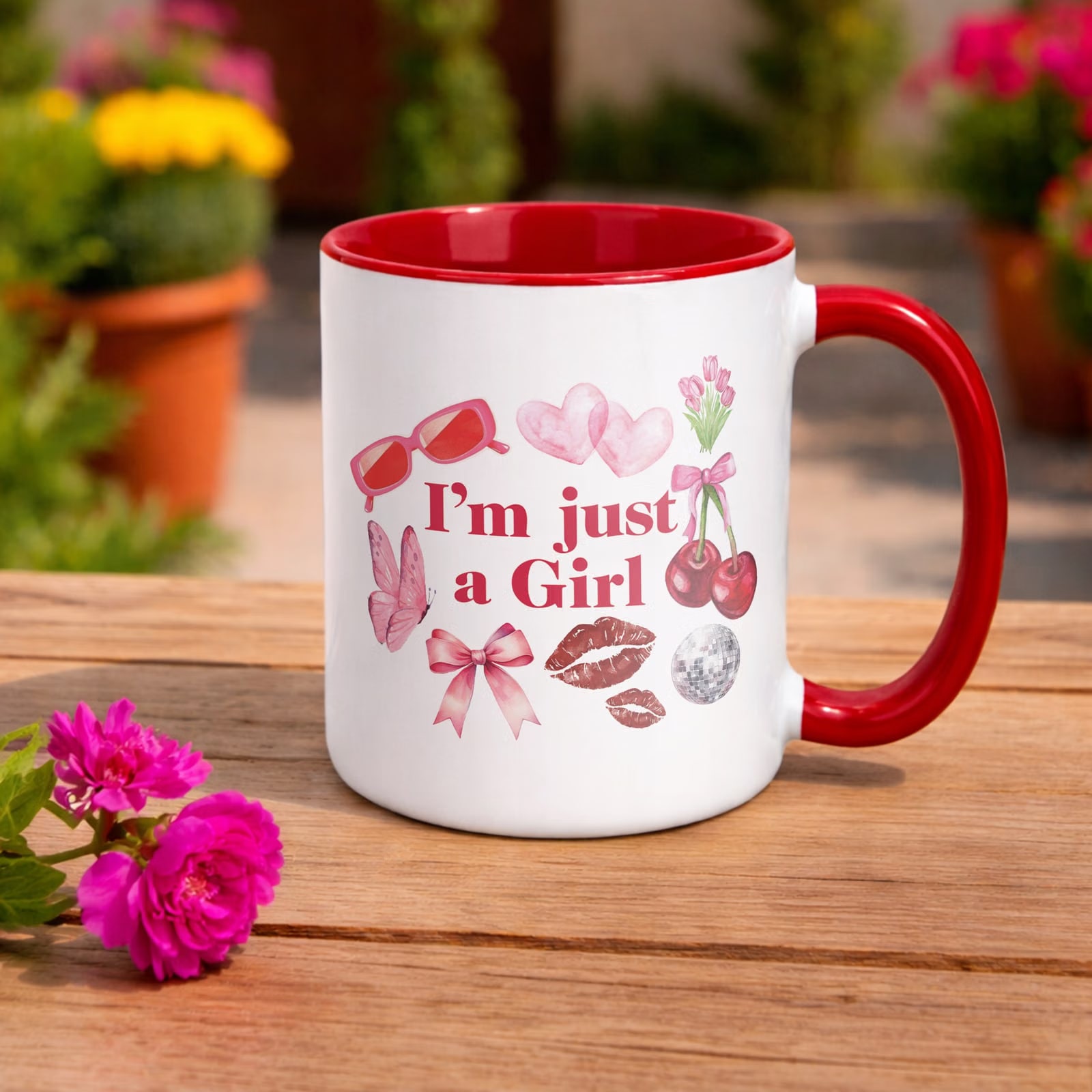 Kubek Czerwony I’m Just A Girl Dla Dziewczyny Prezent Upominek