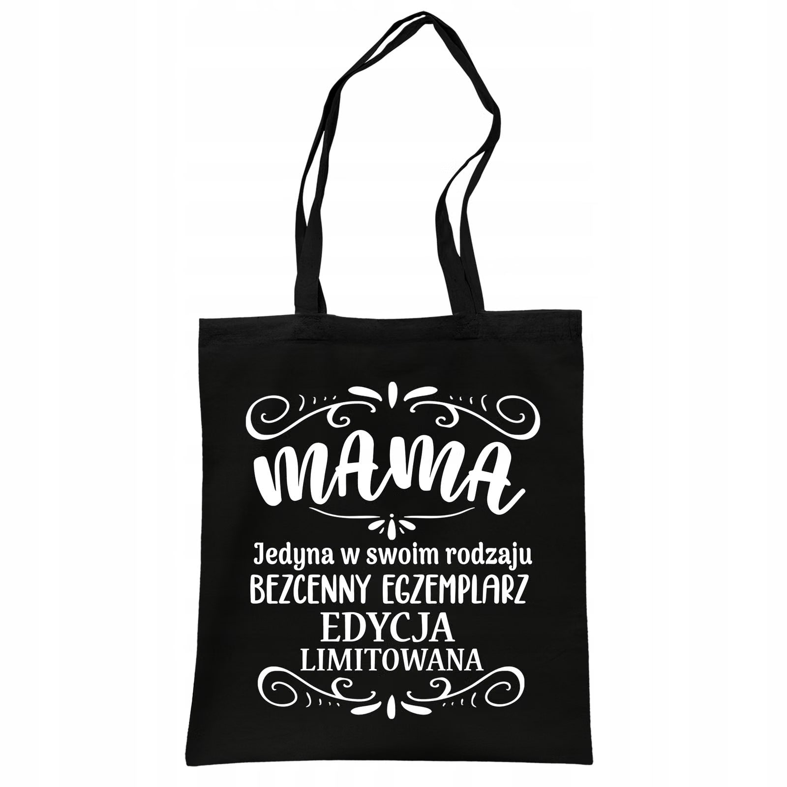 Torba bawełniana czarna na zakupy Dzień Matki Dla Mamy Prezent