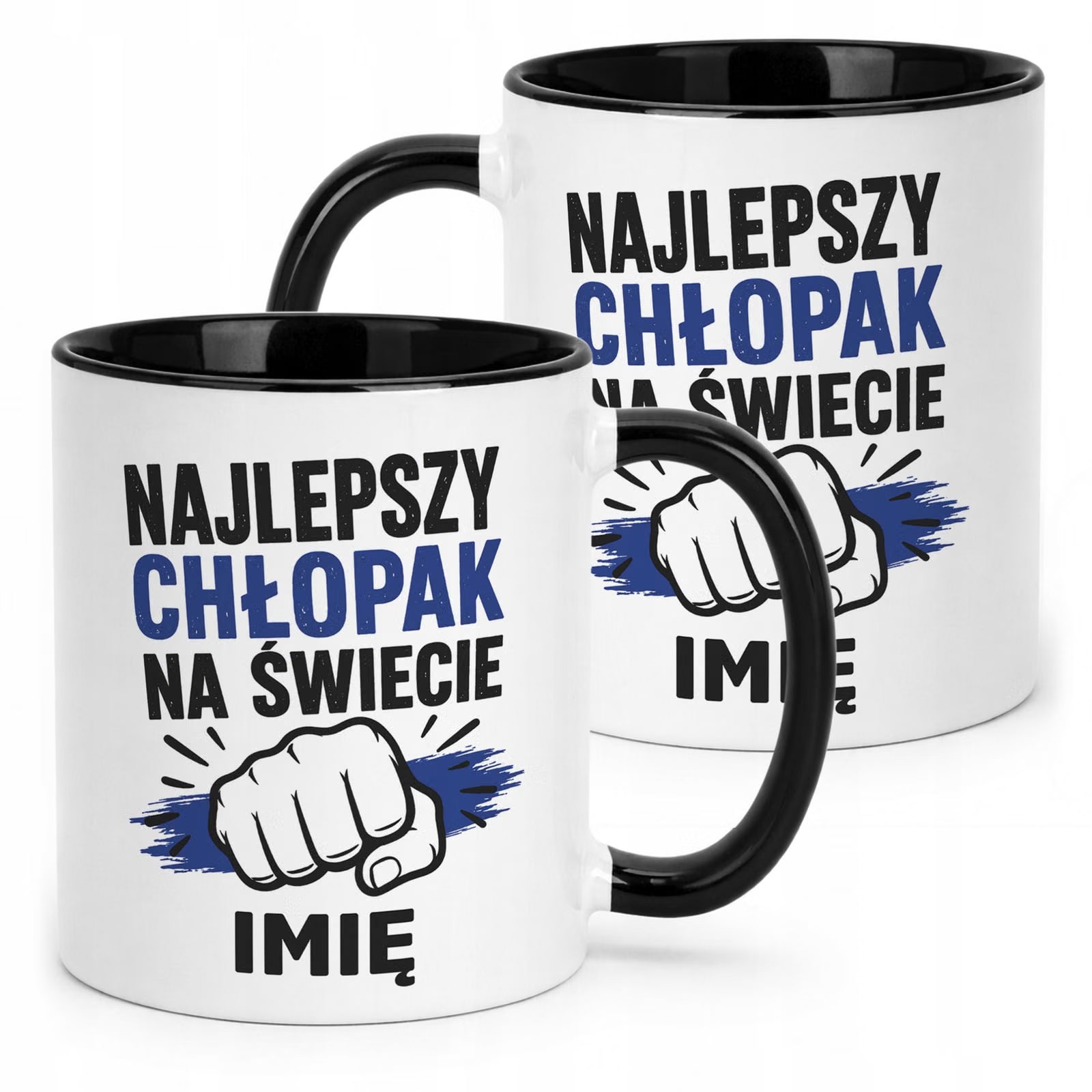 Czarny Kubek personalizowany z nadrukiem Dzień Chłopaka Mężczyzny Prezent